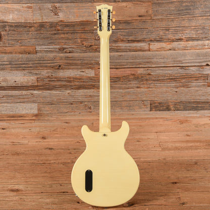 Gibson Custom Shop 1958 Les Paul Junior Double Cut Antique Antique White Murphy Lab Ultra Light Aged Electric Guitars