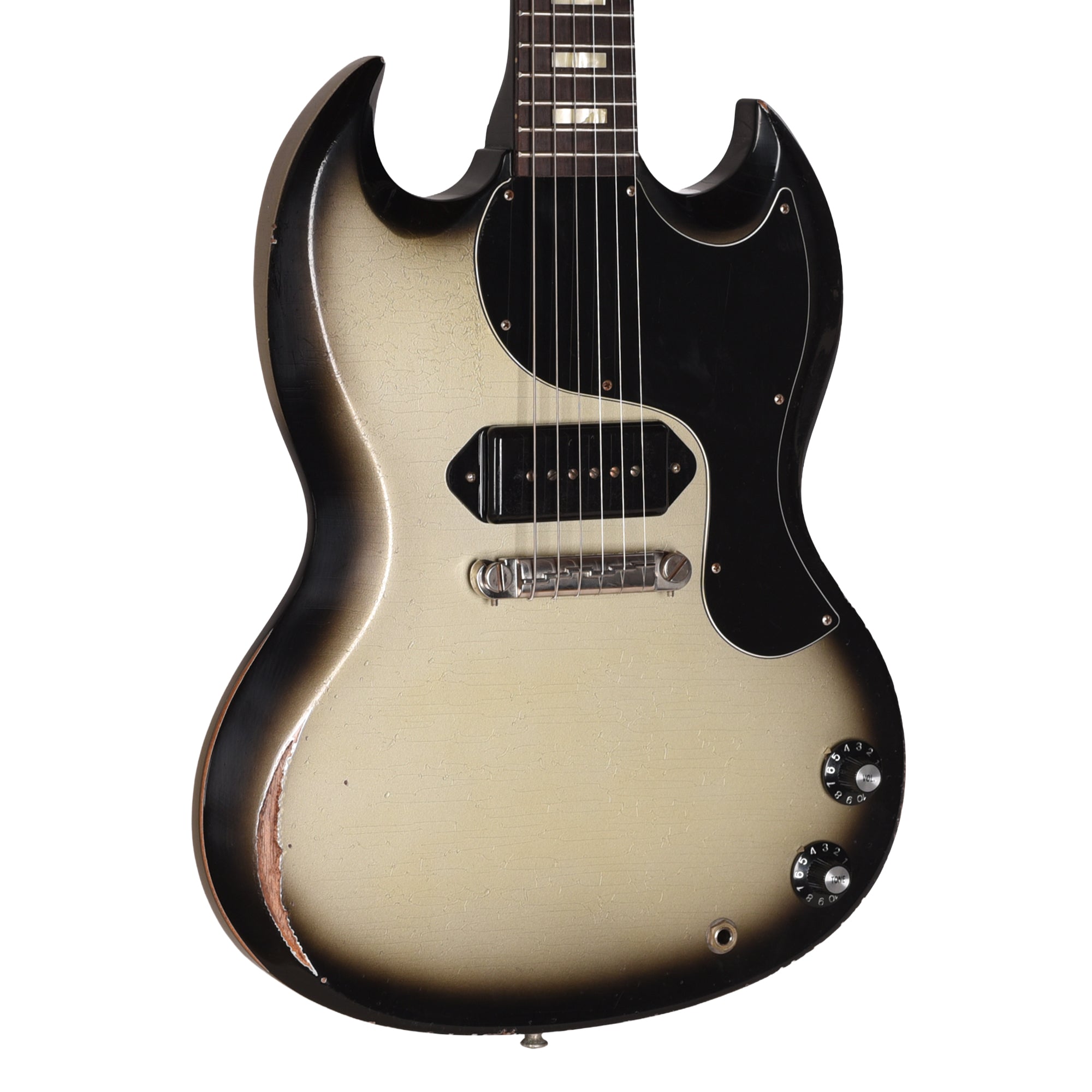 Gibson Custom Shop 1963 SG Junior Antique Silverburst Murphy Lab Heavy Aged Electric Guitars