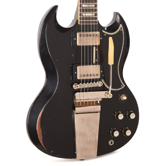 Gibson Custom Shop 1964 SG Standard Antique Dark Oxblood Heavy Aged w/Maestro Vibrola & Custom "S" Buckers Electric Guitars
