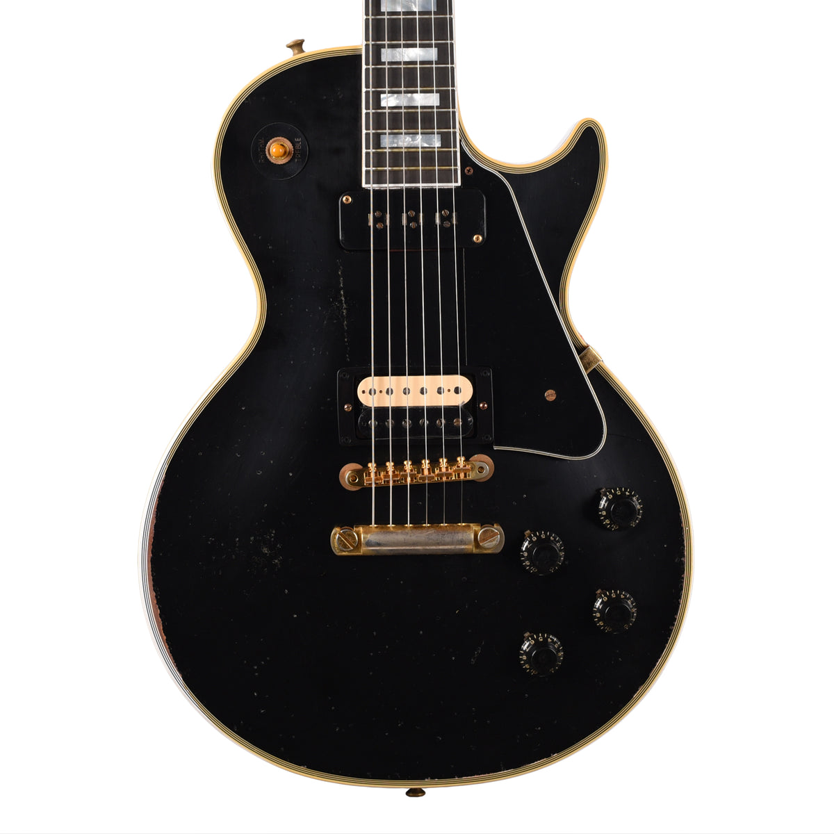 Gibson Custom Shop Limited Edition 1954 Les Paul Custom Reissue Heavy Aged Ebony w/Bridge Humbucker Electric Guitars