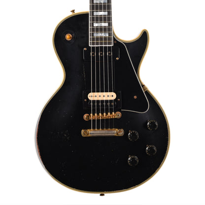 Gibson Custom Shop Limited Edition 1954 Les Paul Custom Reissue Heavy Aged Ebony w/Bridge Humbucker Electric Guitars