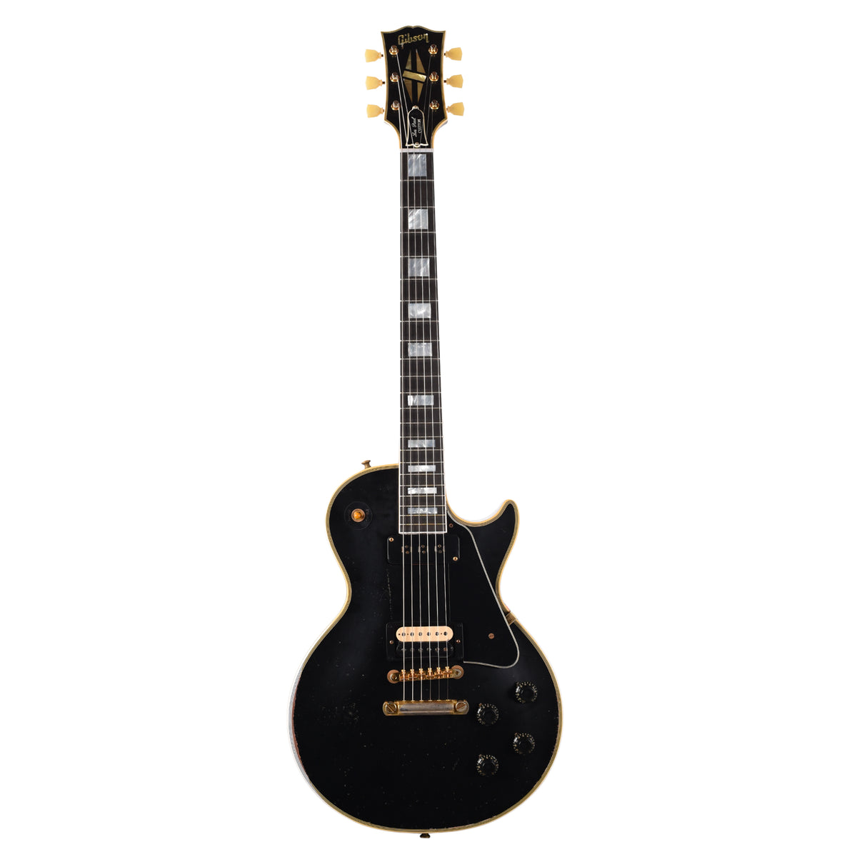 Gibson Custom Shop Limited Edition 1954 Les Paul Custom Reissue Heavy Aged Ebony w/Bridge Humbucker Electric Guitars