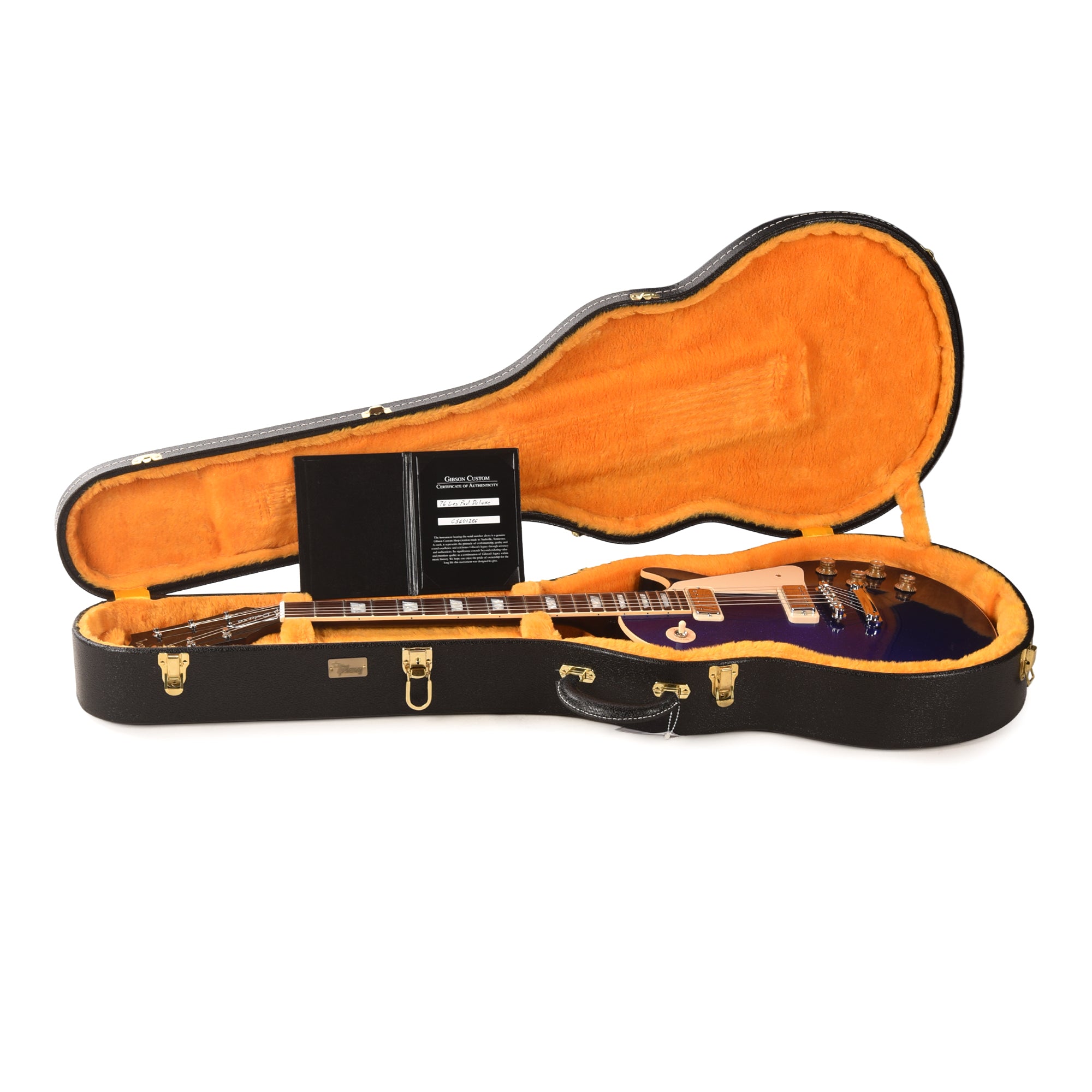 Gibson Custom Shop Limited Edition 1976 Les Paul Deluxe Reissue VOS Blue Sparkle Electric Guitars