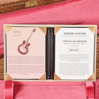 Gibson Custom Shop Murphy Lab 1958 ES-335 Reissue Light Aged Tri Burst 2024 Electric Guitars