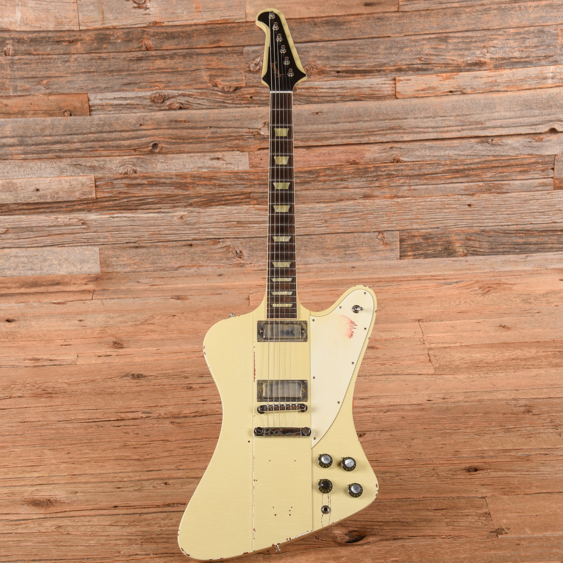 Gibson Custom Shop Murphy Lab '64 Johnny Winter Signature Firebird V Polaris White Aged 2021 Electric Guitars