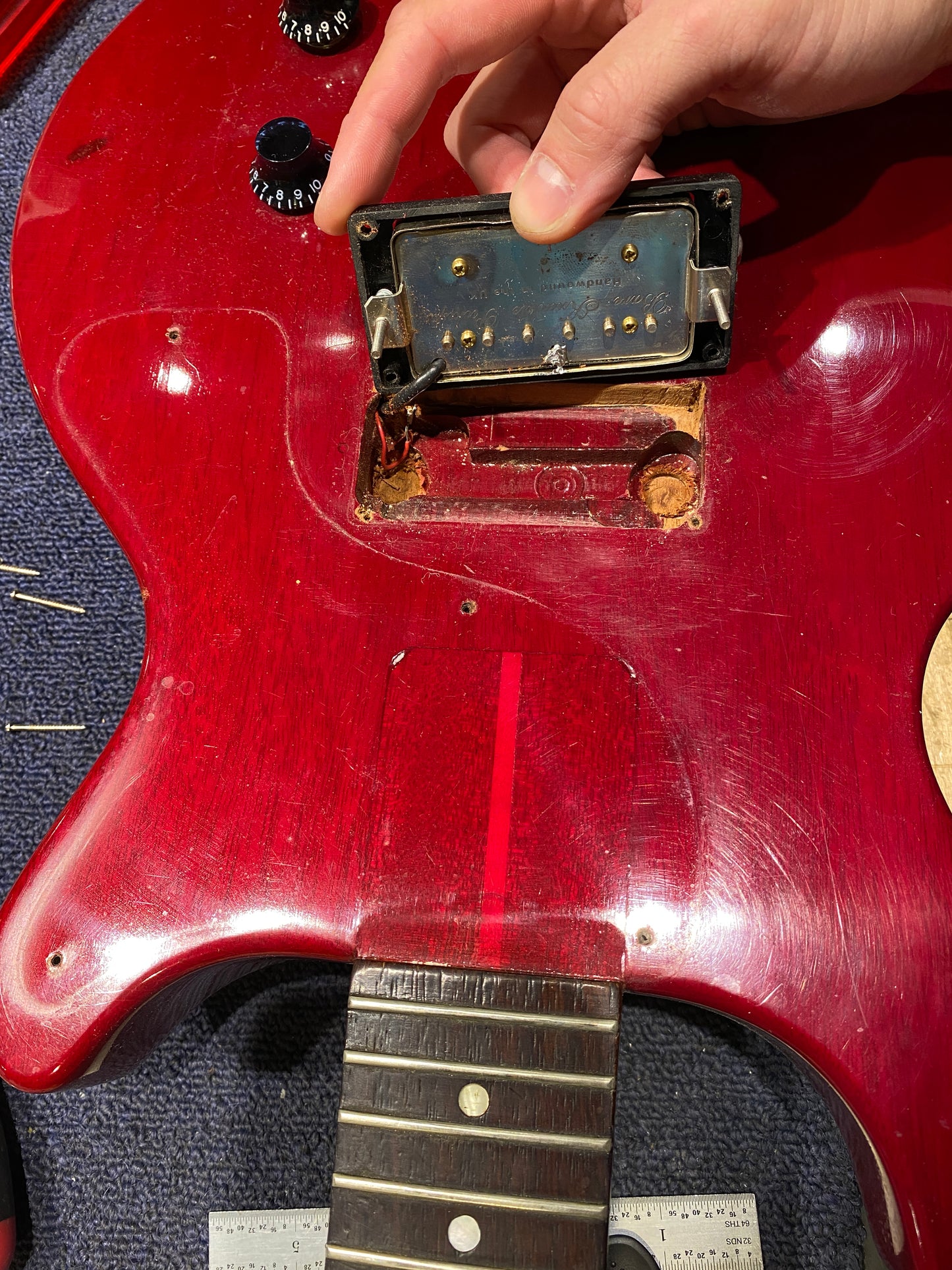 Gibson Les Paul Junior w/ Humbucker Refin Red 1958 Electric Guitars
