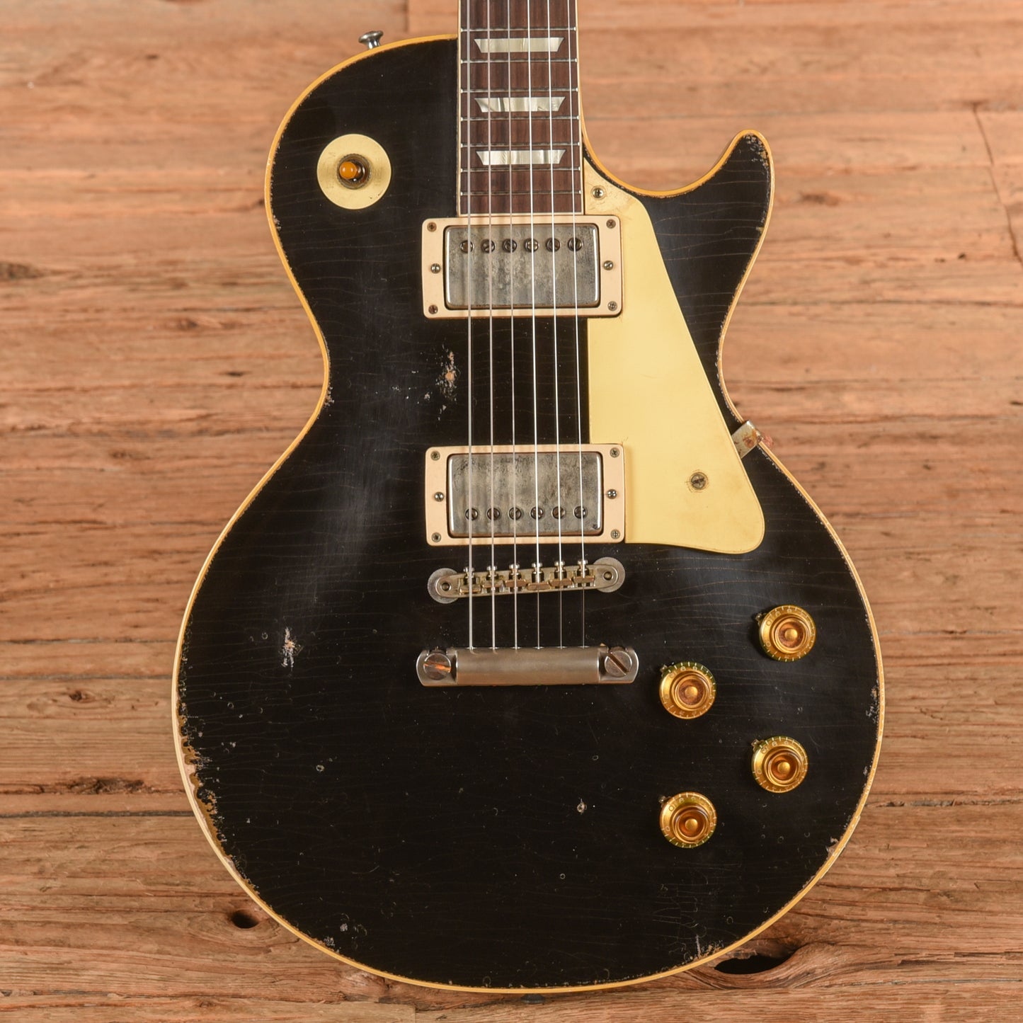 Gibson Murphy Lab '57 Les Paul Reissue Heavy Aged Ebony over Gold Electric Guitars