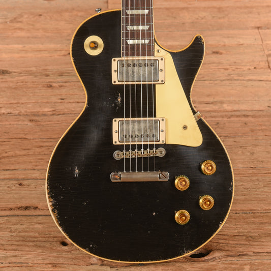Gibson Murphy Lab '57 Les Paul Reissue Heavy Aged Ebony over Gold Electric Guitars