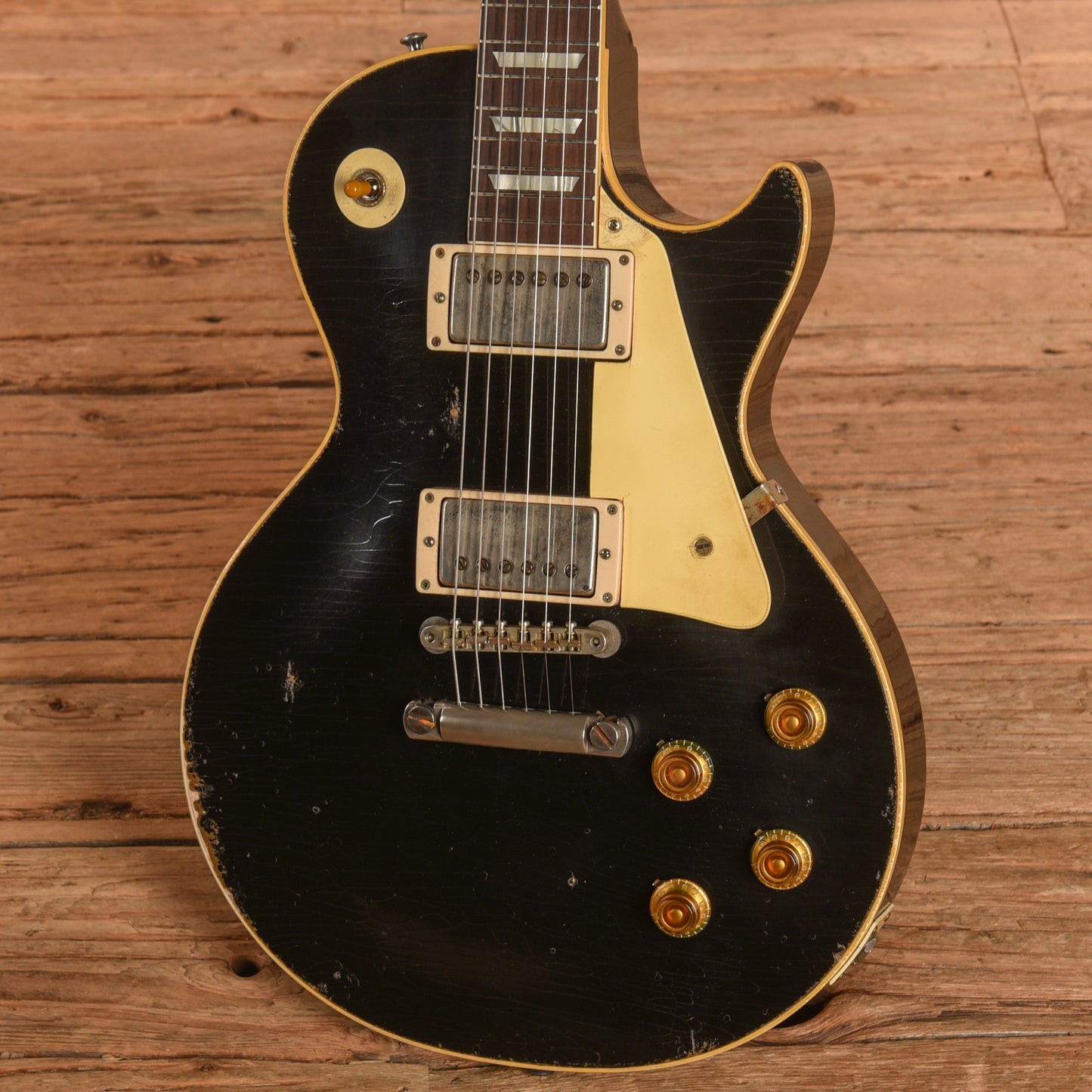 Gibson Murphy Lab '57 Les Paul Reissue Heavy Aged Ebony over Gold Electric Guitars
