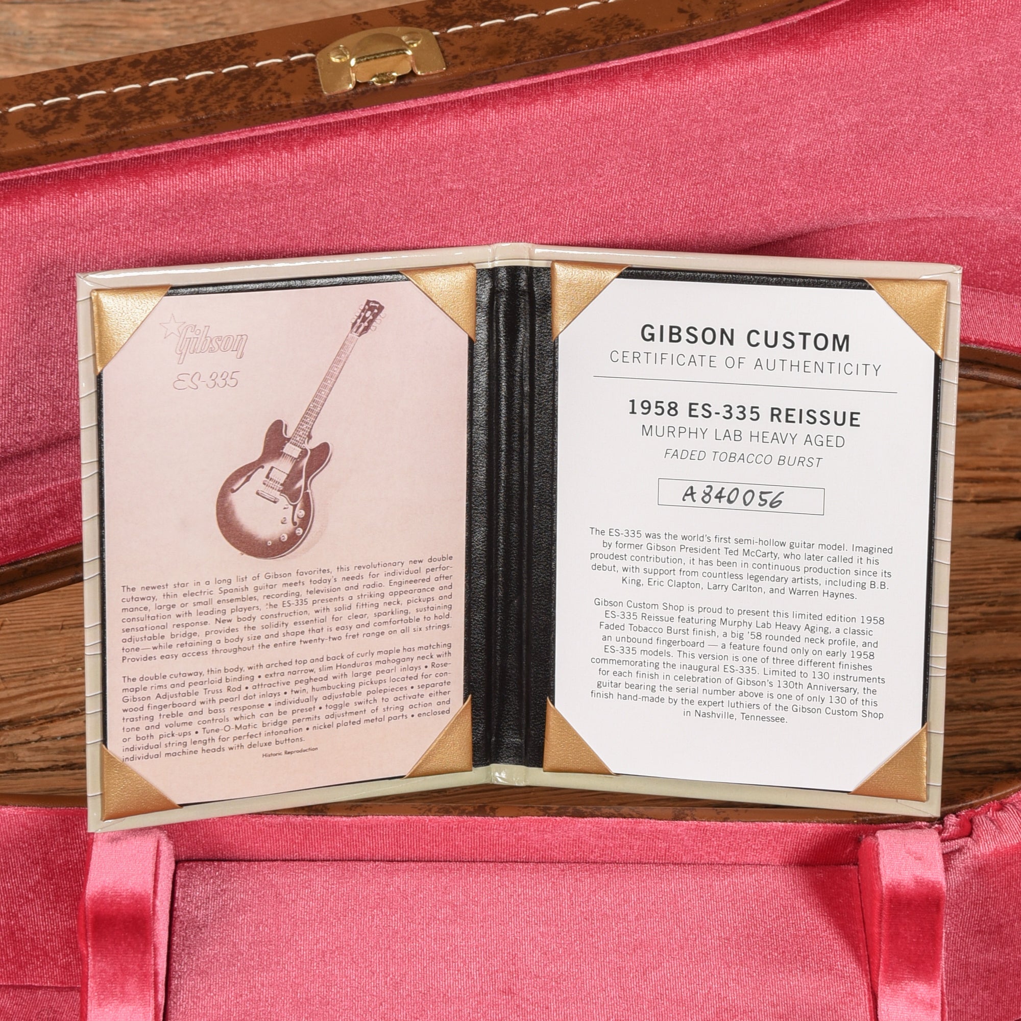Gibson Custom Murphy Lab 58 ES-335 Heavy Aged Sunburst 2024 Electric Guitars / Semi-Hollow