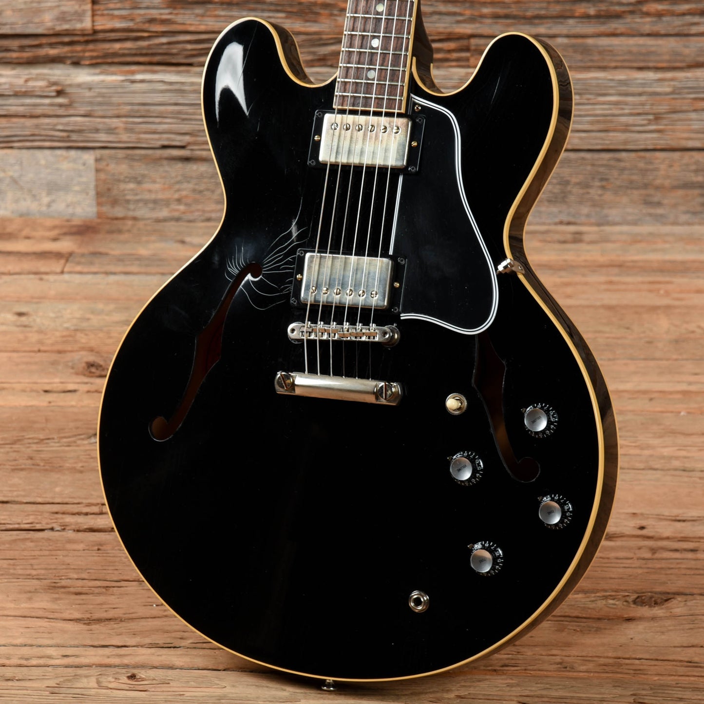 Gibson Custom Murphy Lab '61 ES-335 "CME Spec" Ultra Light Aged Antique Ebony Electric Guitars / Semi-Hollow