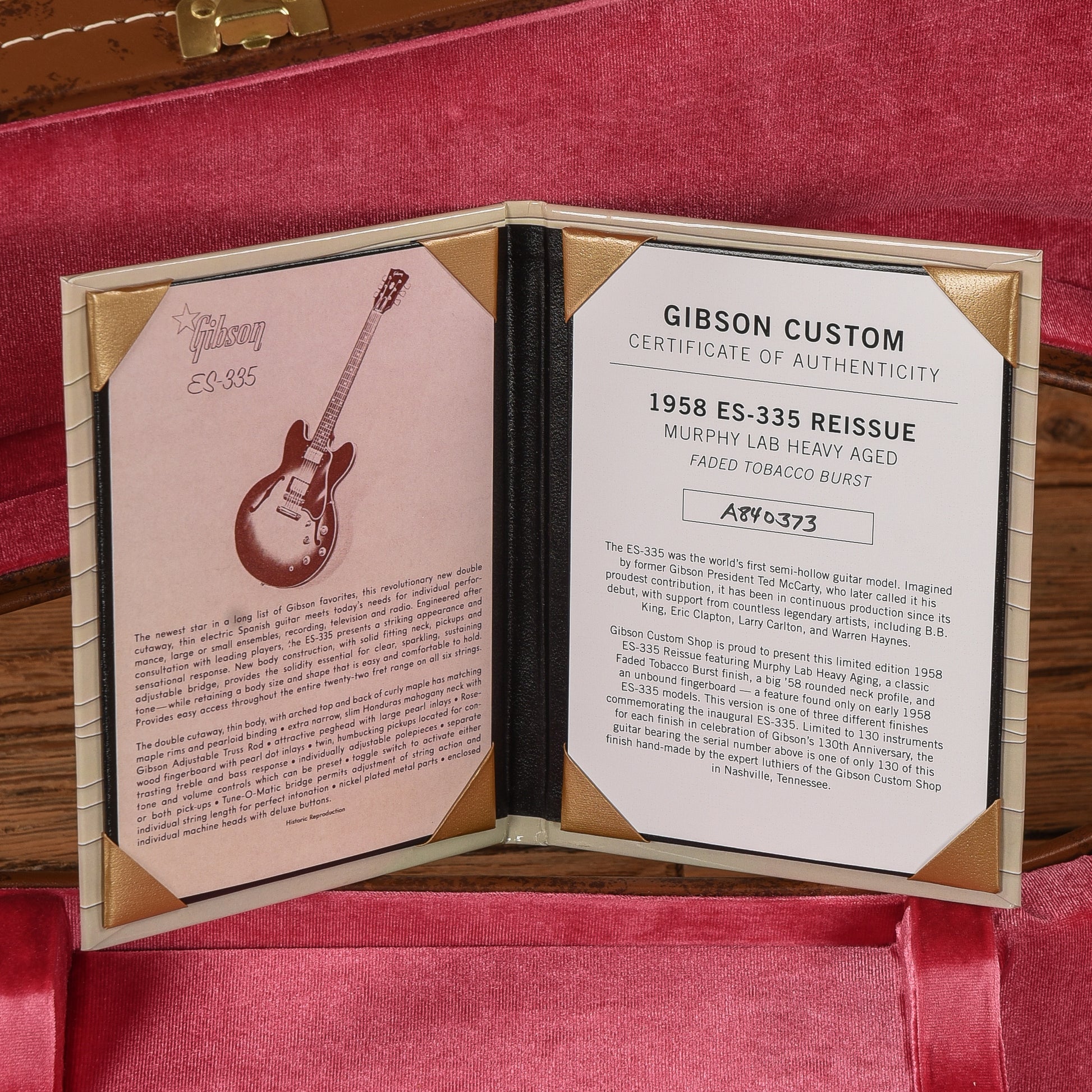 Gibson Custom Murphy LabLimited Edition '58 ES-335 Heavy Aged Vintage Sunburst 2023 Electric Guitars / Semi-Hollow