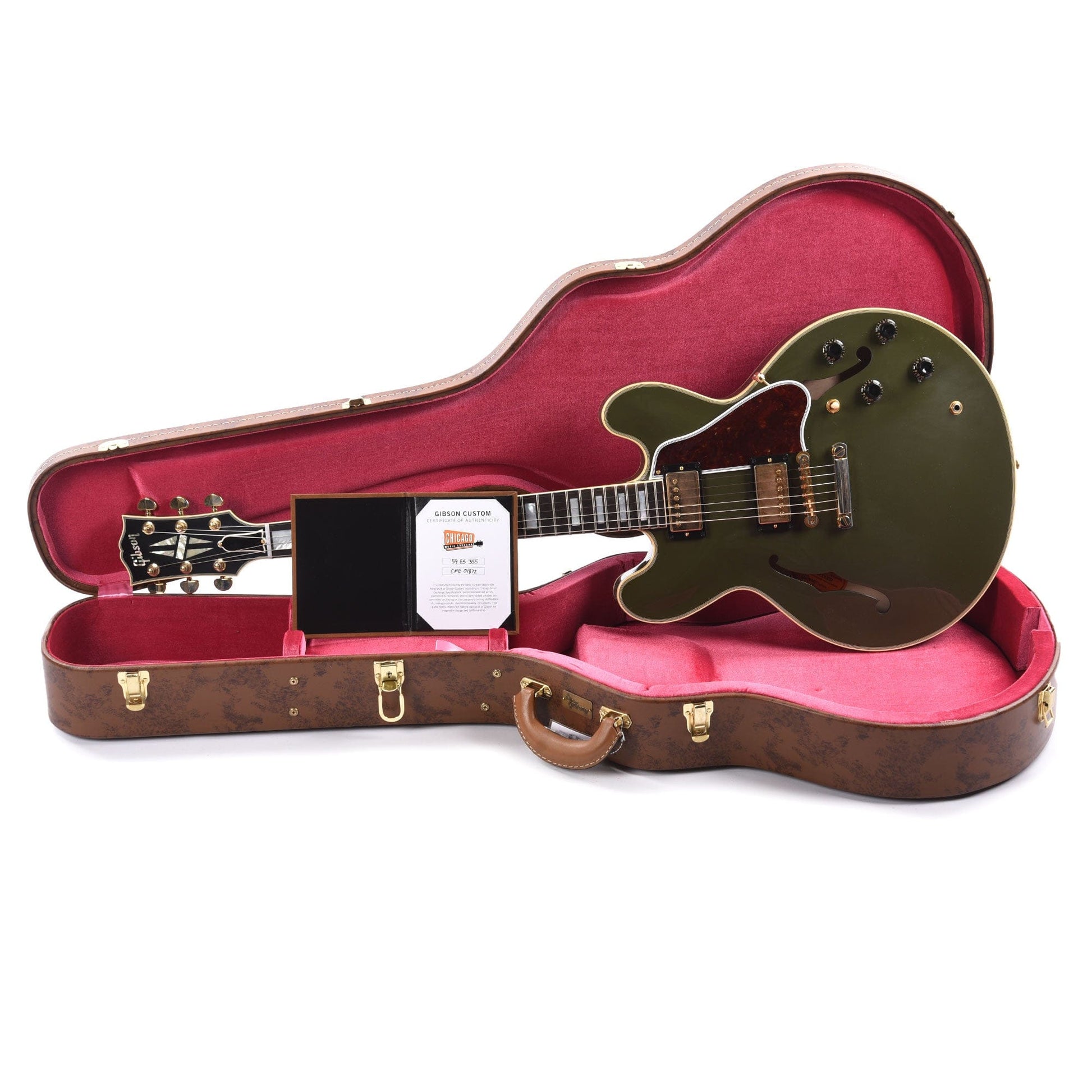 Gibson Custom Shop 1959 ES-355 Reissue Stop Bar "CME Spec" Antique Olive Drab VOS Electric Guitars / Semi-Hollow