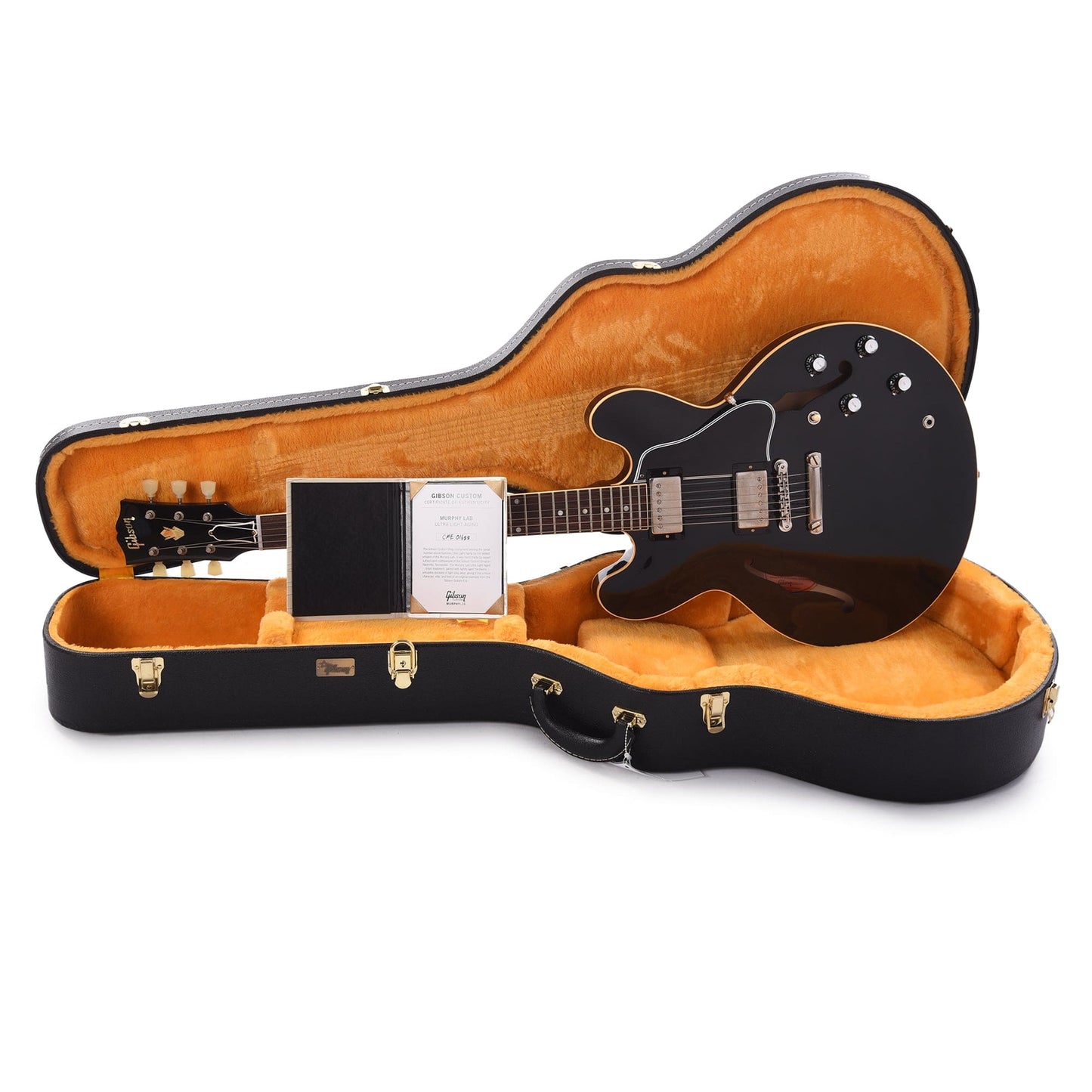 Gibson Custom Shop 1961 ES-335 Reissue "CME Spec" Antique Ebony Murphy Lab Ultra Light Aged Electric Guitars / Semi-Hollow