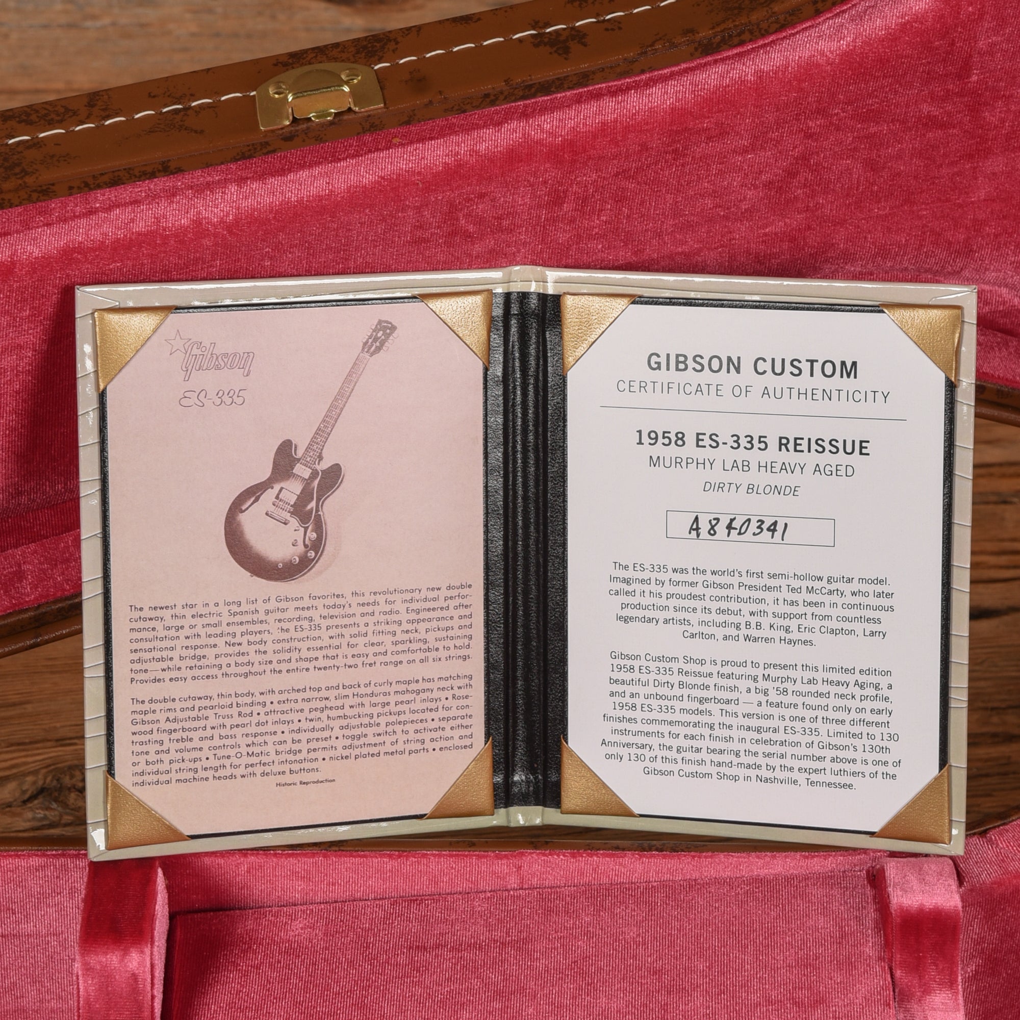 Gibson Custom Shop Limited Edition 1958 ES-335 Murphy Lab Heavy Aged Dirty Blonde Electric Guitars / Semi-Hollow