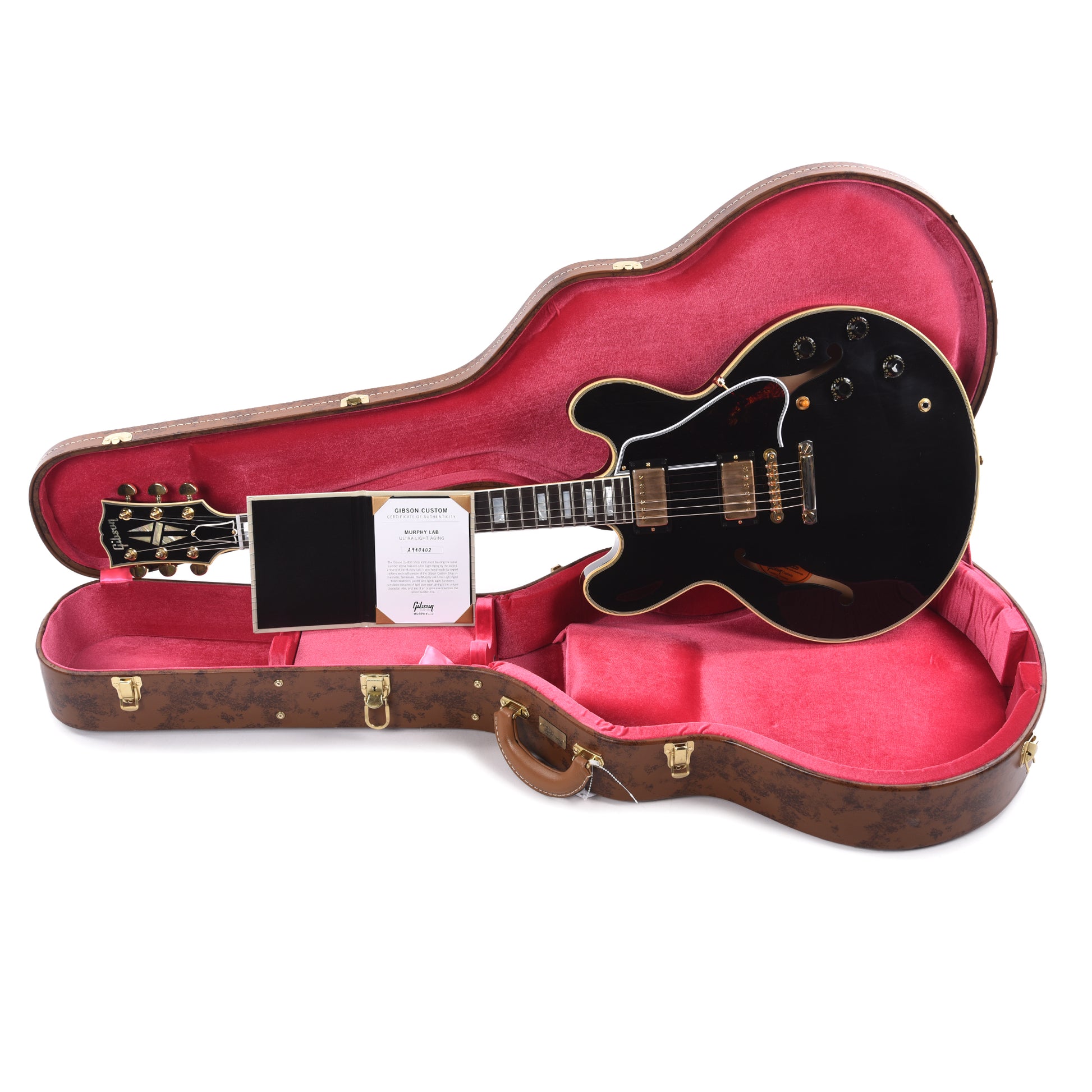 Gibson Custom Shop Murphy Lab 1959 ES-355 Reissue Ebony Ultra Light Aged w/Stop Bar Electric Guitars / Semi-Hollow