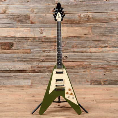 Gibson 70s Flying V Olive Drab 2021 Electric Guitars / Solid Body