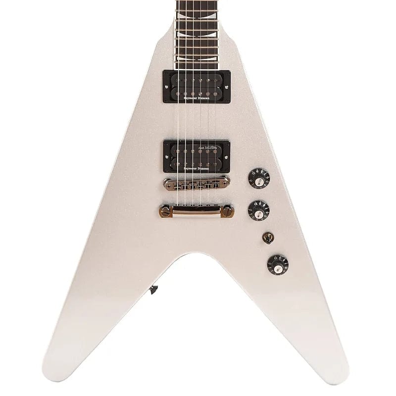 Gibson Artist Dave Mustaine Signature "Rust in Peace" Flying V EXP Silver Metallic Electric Guitars / Solid Body