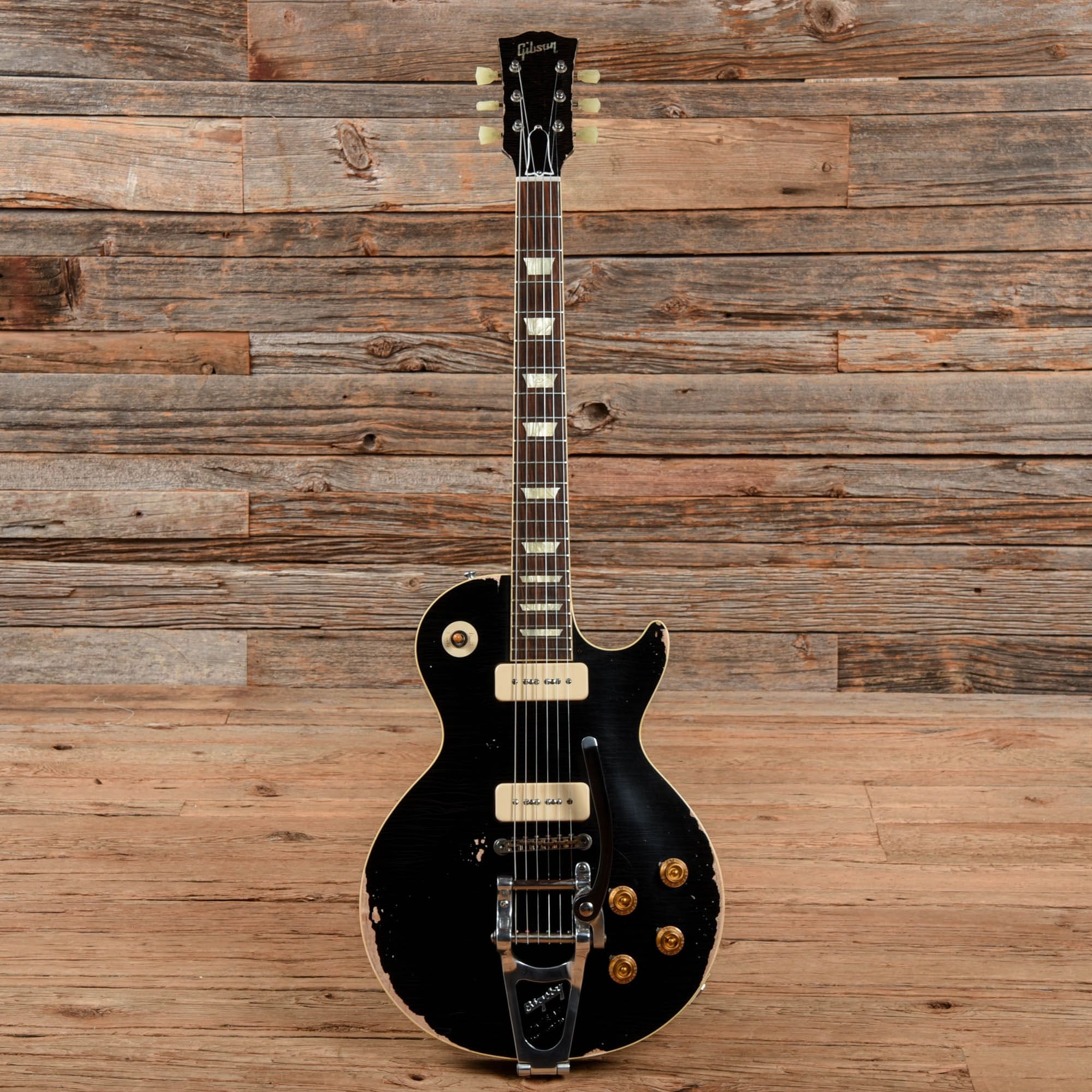 Gibson Custom '56 Les Paul Aged Ebony 2014 Electric Guitars / Solid Body