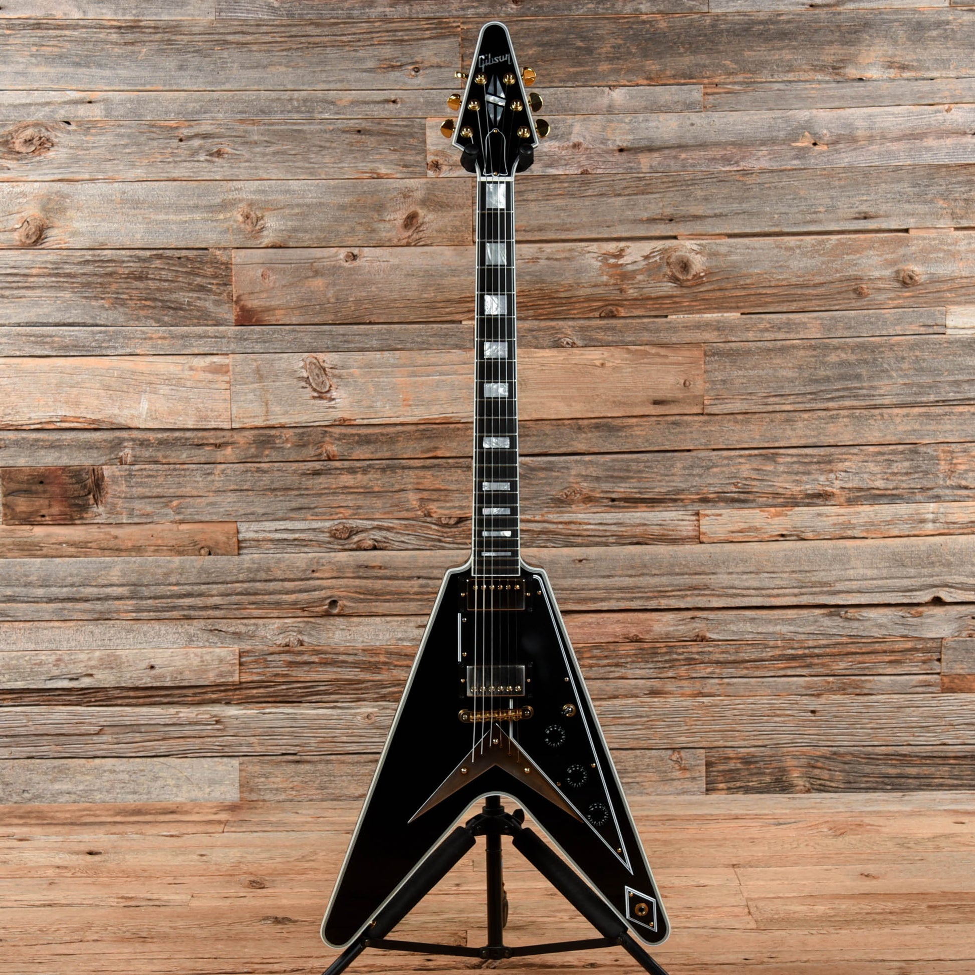 Gibson Custom Flying V Custom Ebony 2017 Electric Guitars / Solid Body