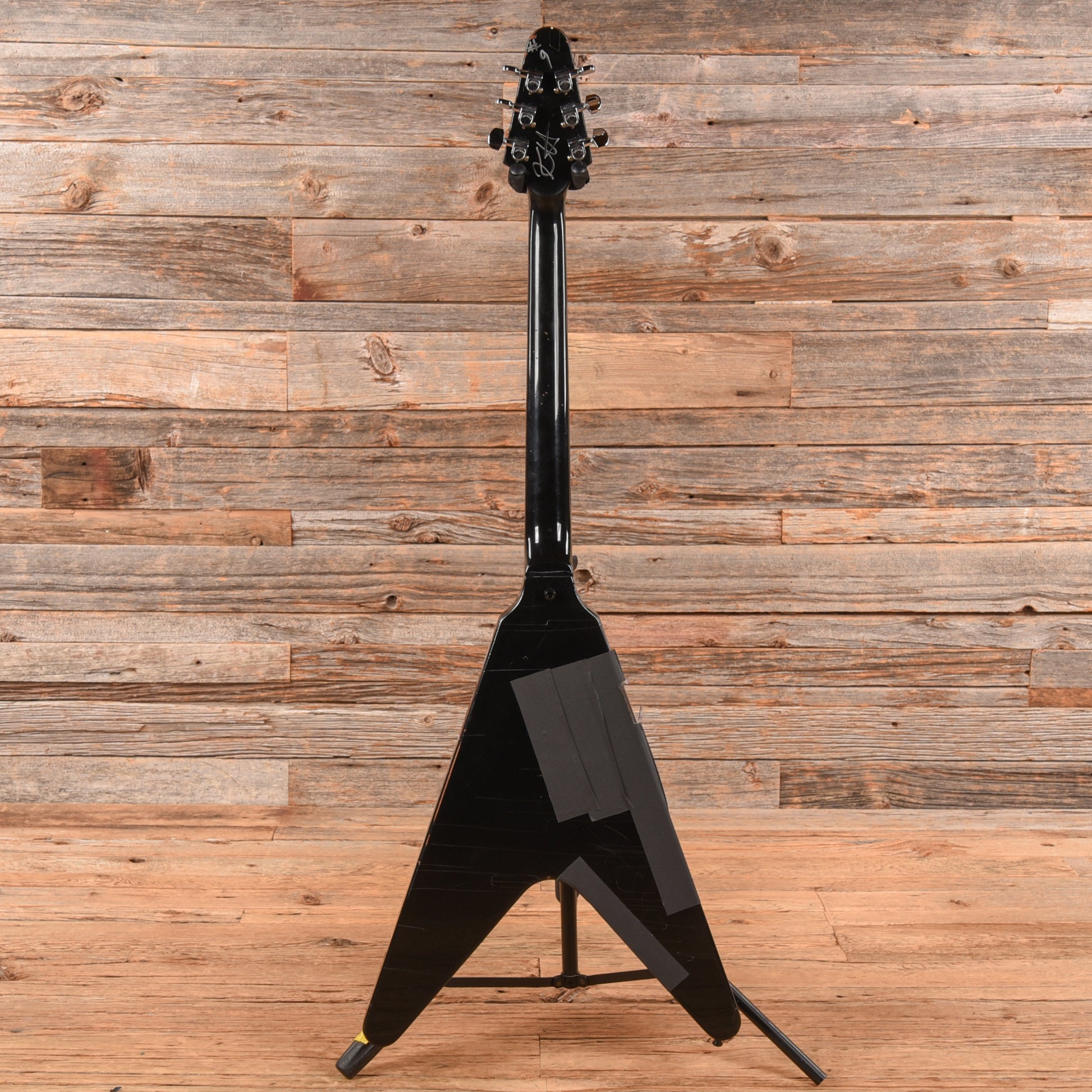 Gibson Custom Kirk Hammett Signature Flying V Aged and Signed Ebony 2012 Electric Guitars / Solid Body
