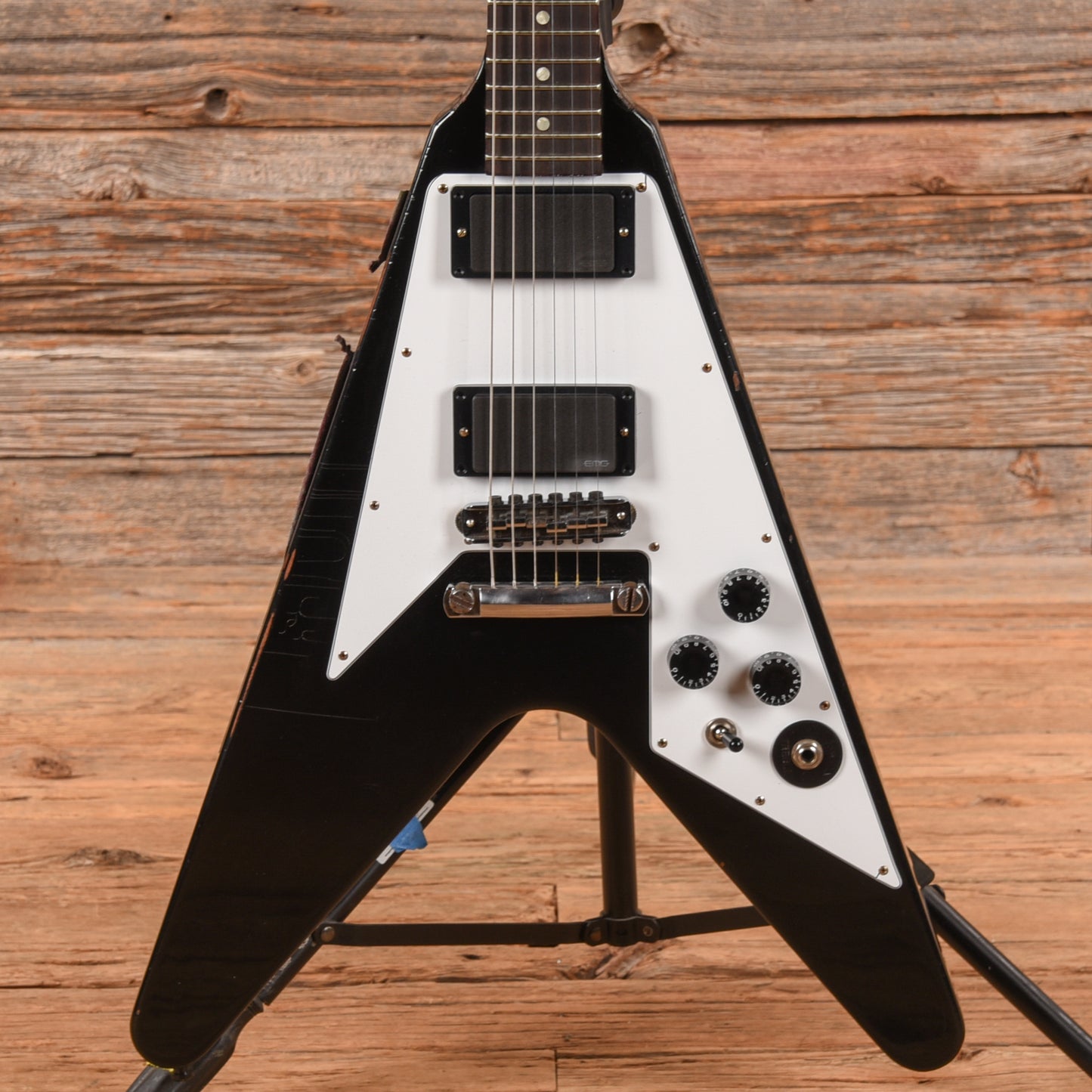 Gibson Custom Kirk Hammett Signature Flying V Aged and Signed Ebony 2012 Electric Guitars / Solid Body