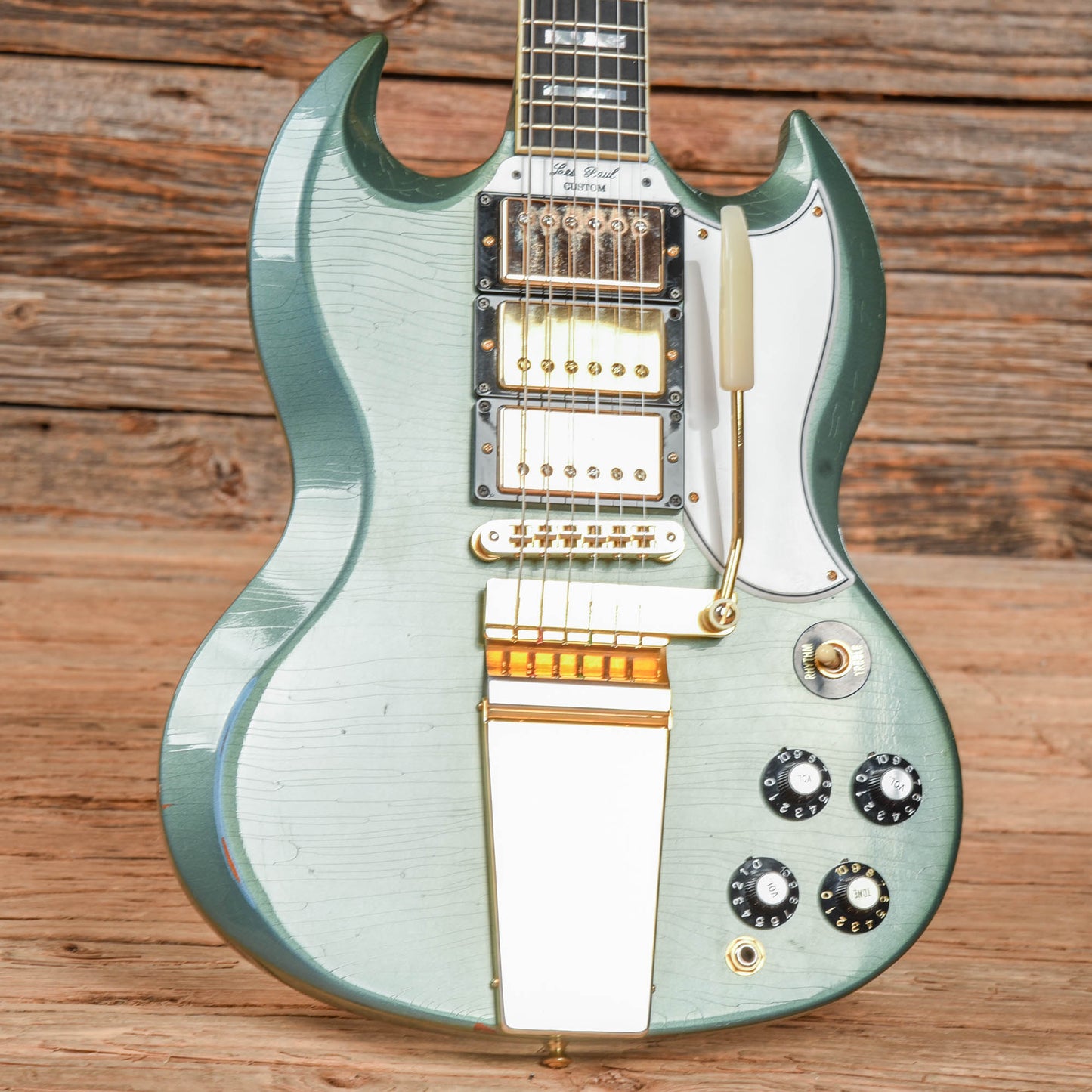 Gibson Custom Murphy Lab SG Custom Light Aged w/Maestro Vibrola Tailpiece Antique Pelham Blue 2021 Electric Guitars / Solid Body