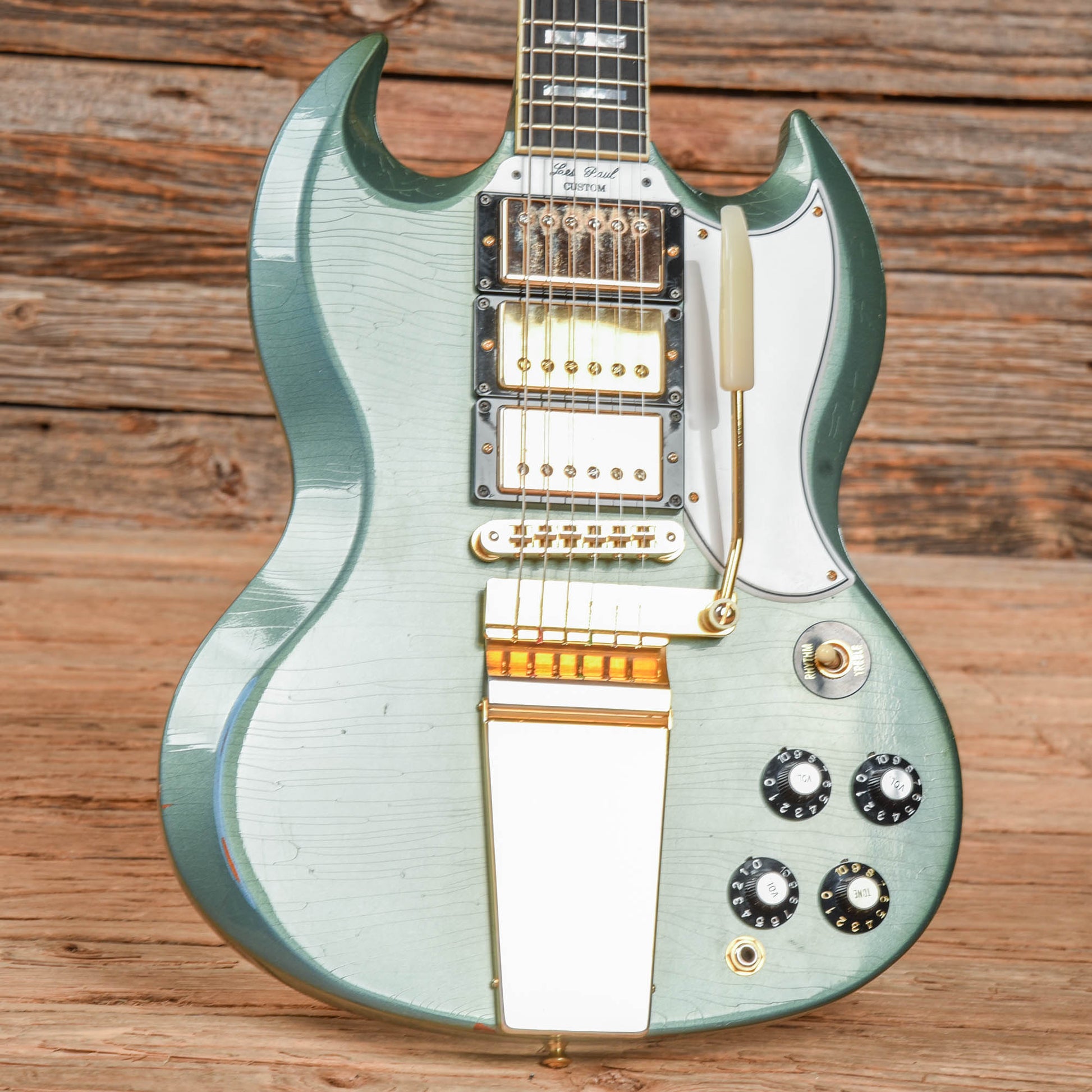 Gibson Custom Murphy Lab SG Custom Light Aged w/Maestro Vibrola Tailpiece Antique Pelham Blue 2021 Electric Guitars / Solid Body