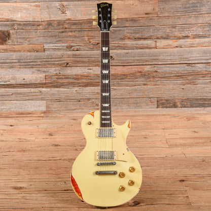 Gibson Custom Painted Over Series '58 Les Paul Standard Reissue Classic White Over Cherry Sunburst 2017 Electric Guitars / Solid Body