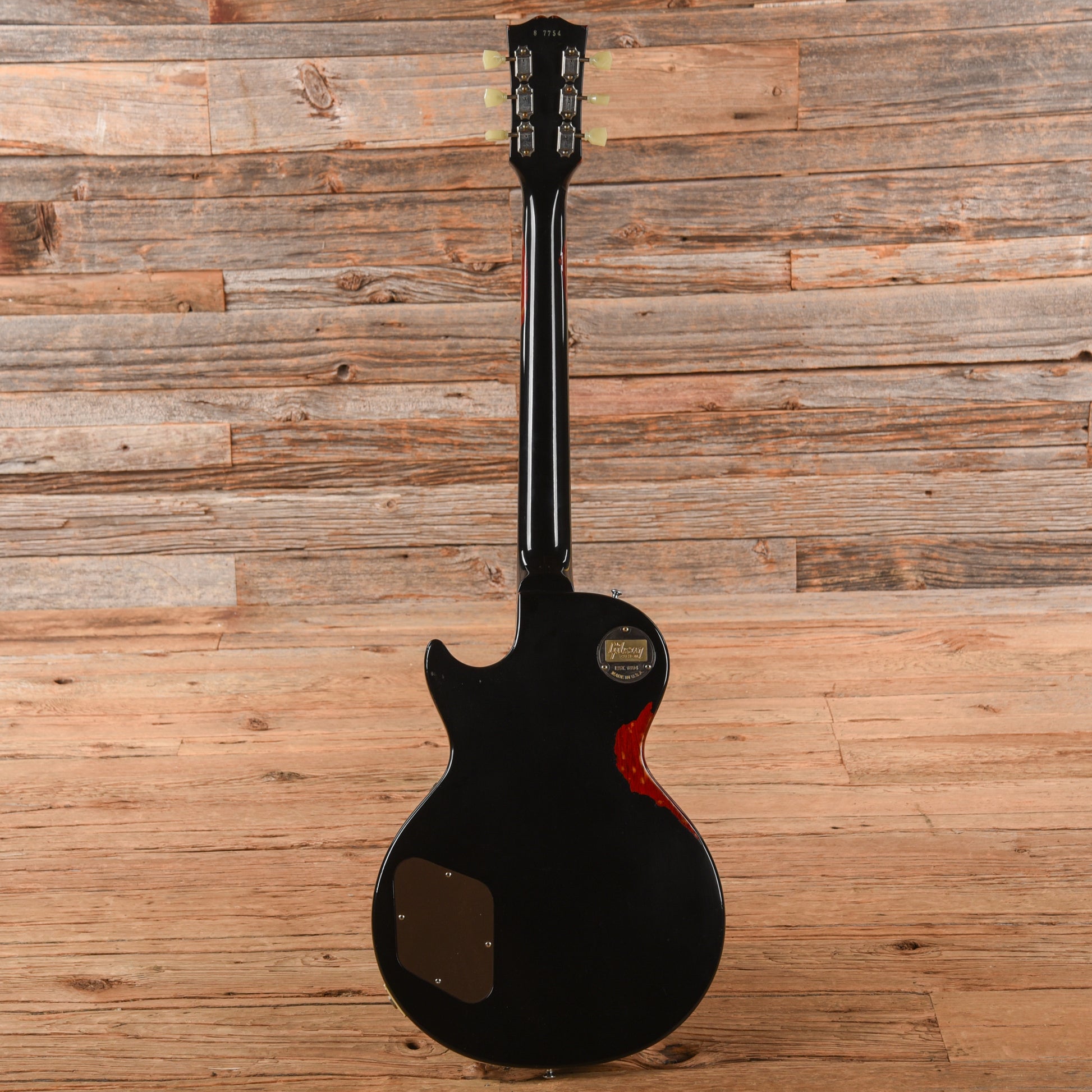 Gibson Custom Painted Over Series '58 Les Paul Standard Reissue Ebony Over Cherry Sunburst 2017 Electric Guitars / Solid Body