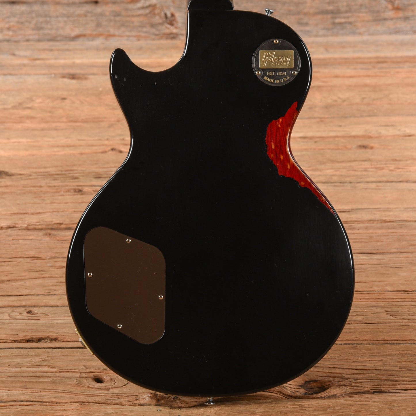 Gibson Custom Painted Over Series '58 Les Paul Standard Reissue Ebony Over Cherry Sunburst 2017 Electric Guitars / Solid Body