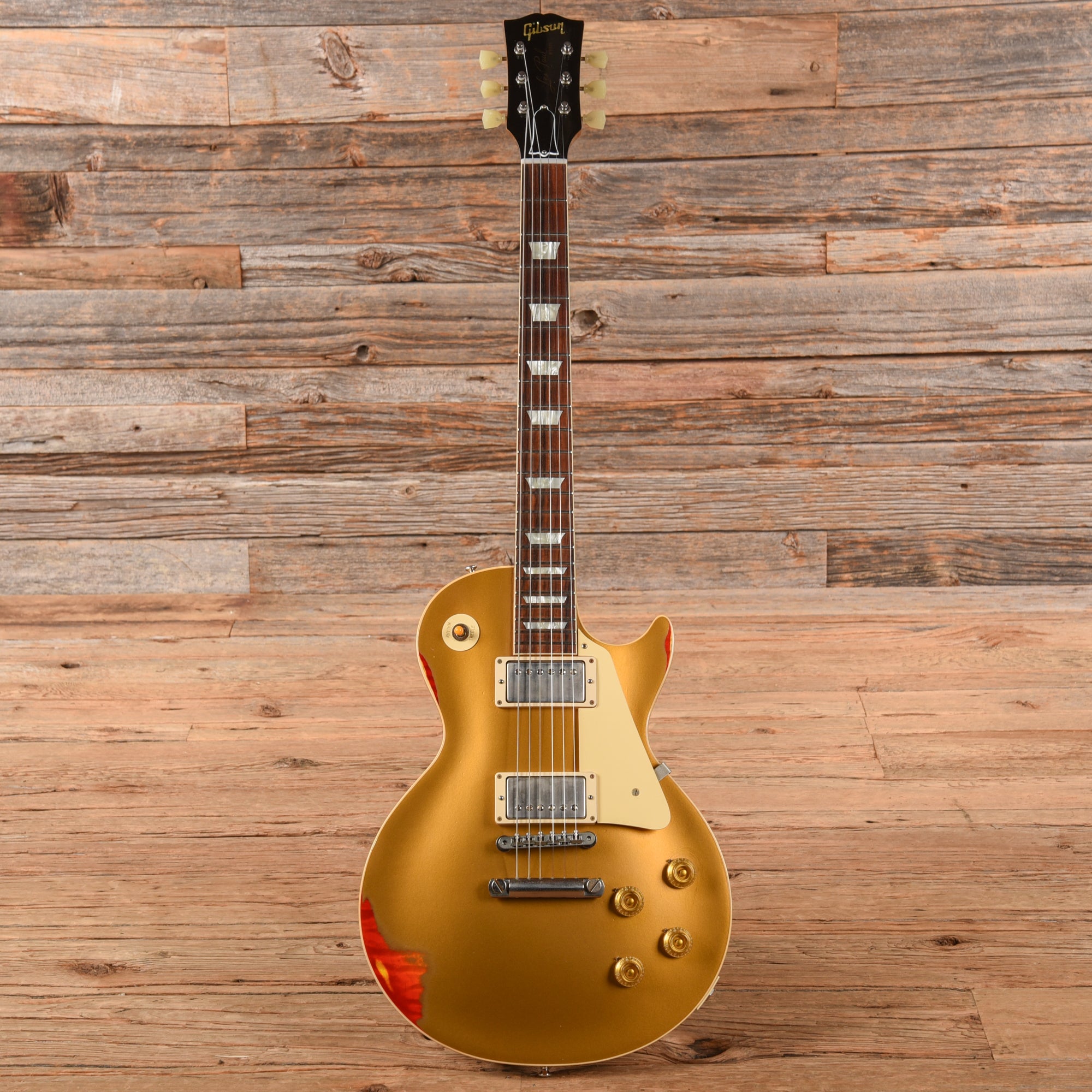 Gibson Custom Painted Over Series '58 Les Paul Standard Reissue Gold Over Cherry Sunburst 2017 Electric Guitars / Solid Body