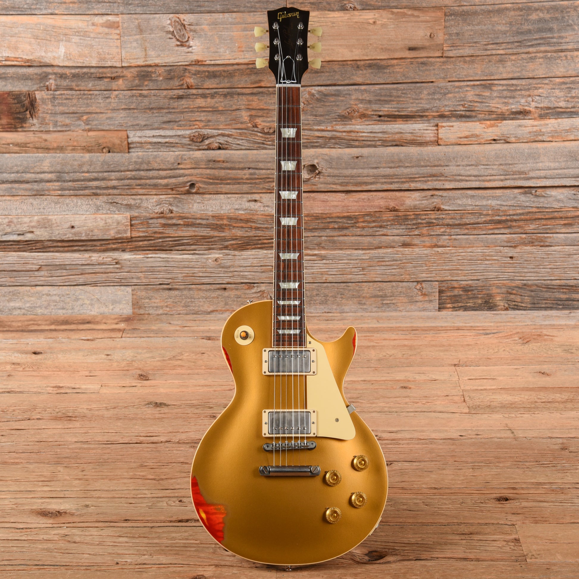 Gibson Custom Painted Over Series '58 Les Paul Standard Reissue Gold Over Cherry Sunburst 2017 Electric Guitars / Solid Body