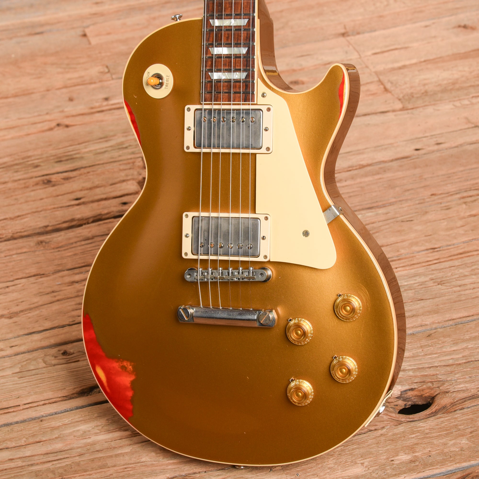 Gibson Custom Painted Over Series '58 Les Paul Standard Reissue Gold Over Cherry Sunburst 2017 Electric Guitars / Solid Body