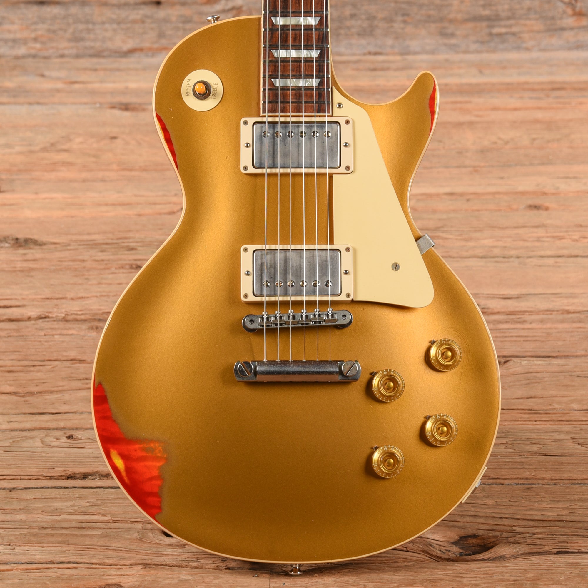Gibson Custom Painted Over Series '58 Les Paul Standard Reissue Gold Over Cherry Sunburst 2017 Electric Guitars / Solid Body