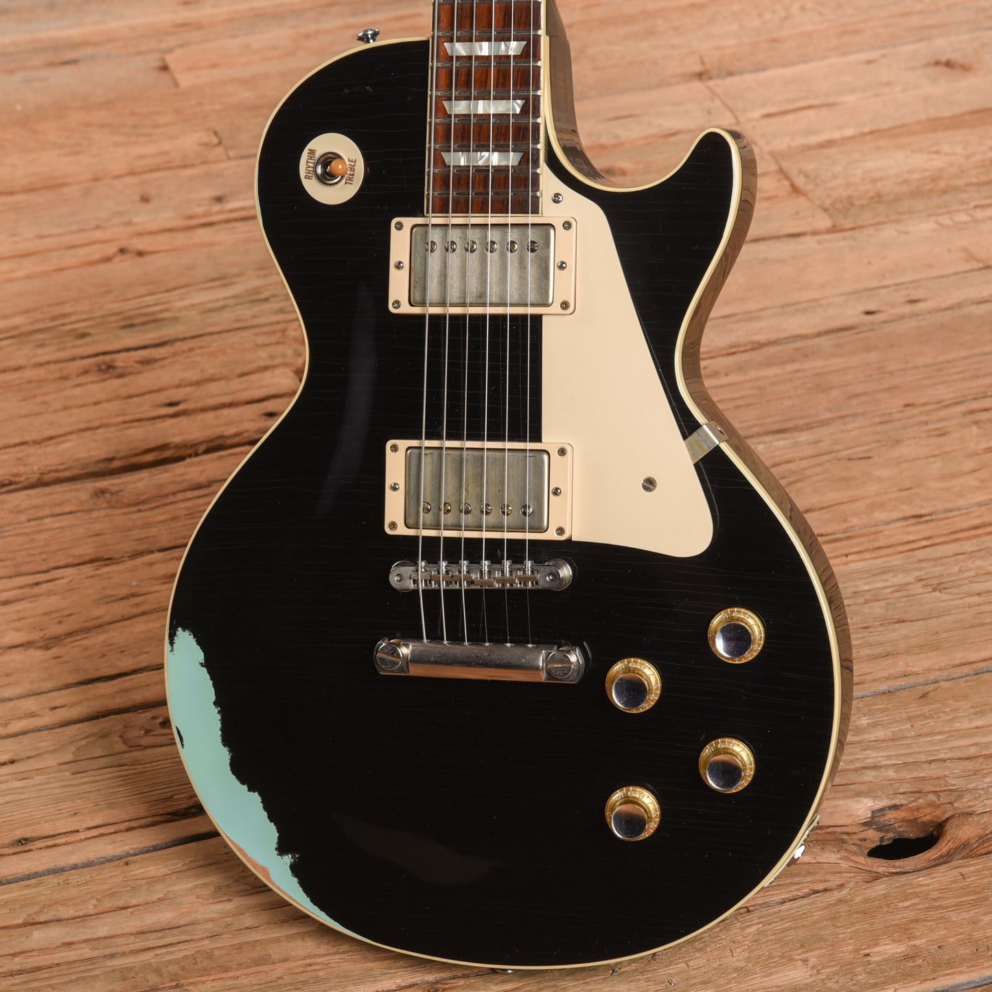 Gibson Custom Painted Over Series '60 Les Paul Standard Reissue Ebony Over Kerry Green 2016 Electric Guitars / Solid Body