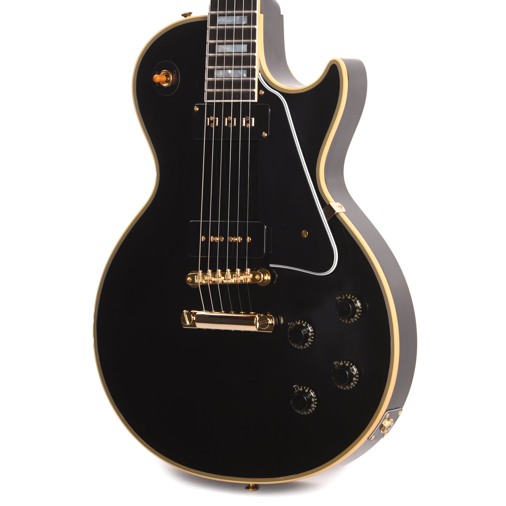 Gibson Custom Shop 1954 Les Paul Custom Staple Pickup Reissue Ebony VOS Electric Guitars / Solid Body