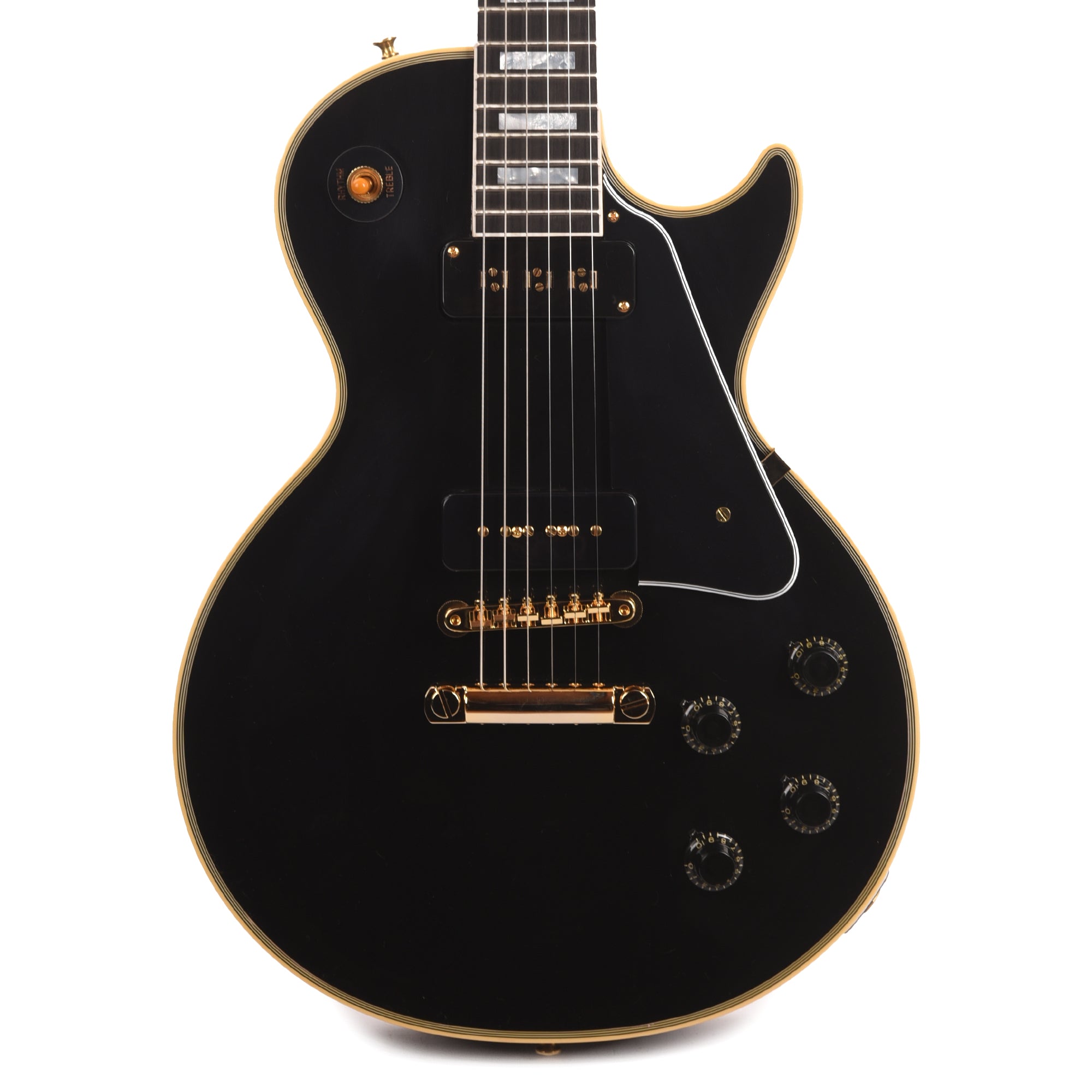 Gibson Custom Shop 1954 Les Paul Custom Staple Pickup Reissue Ebony VOS Electric Guitars / Solid Body