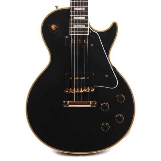 Gibson Custom Shop 1954 Les Paul Custom Staple Pickup Reissue Ebony VOS Electric Guitars / Solid Body