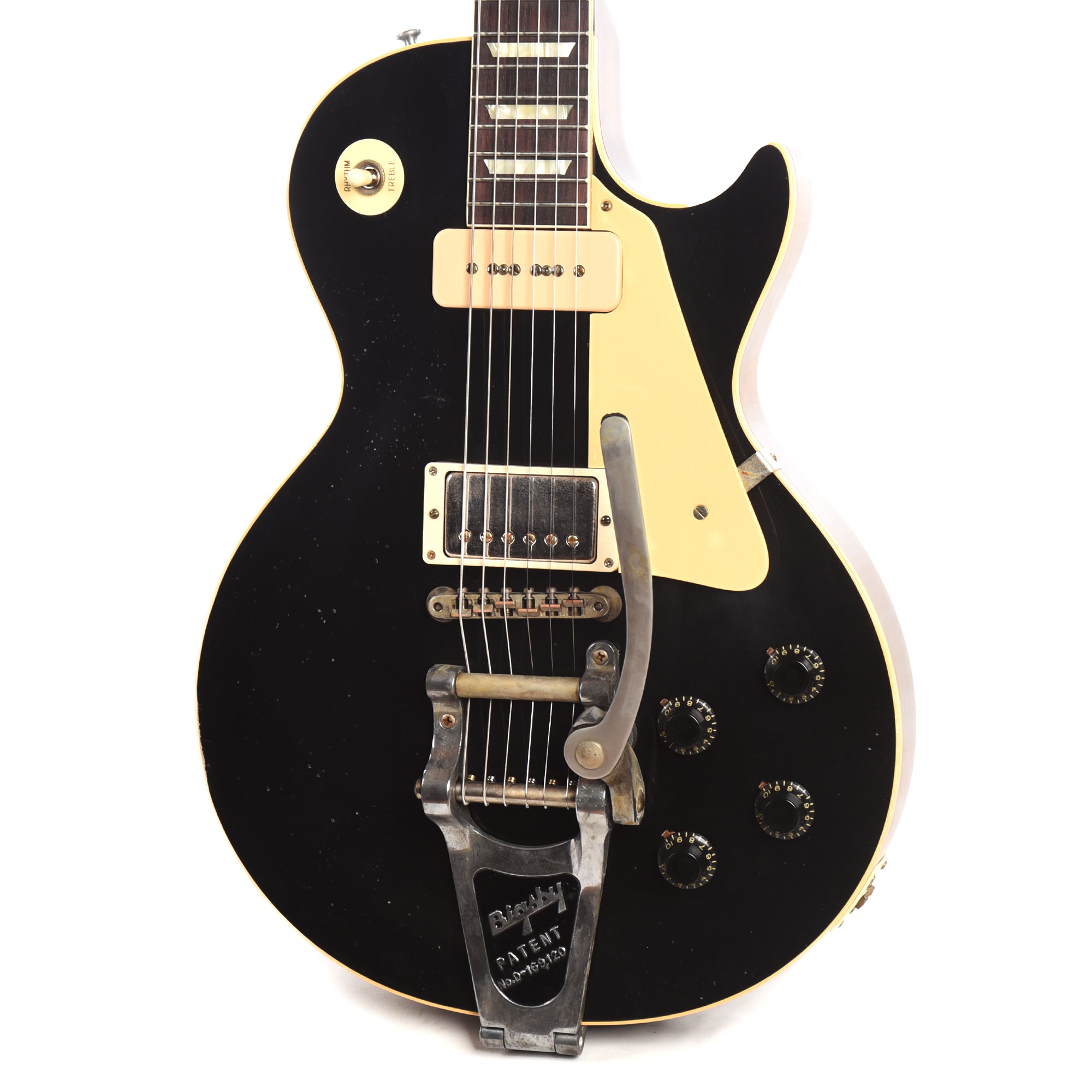 Gibson Custom Shop 1956 Les Paul Standard Ebony Top Murphy Lab Light Aged w/Bigsby B7 Electric Guitars / Solid Body