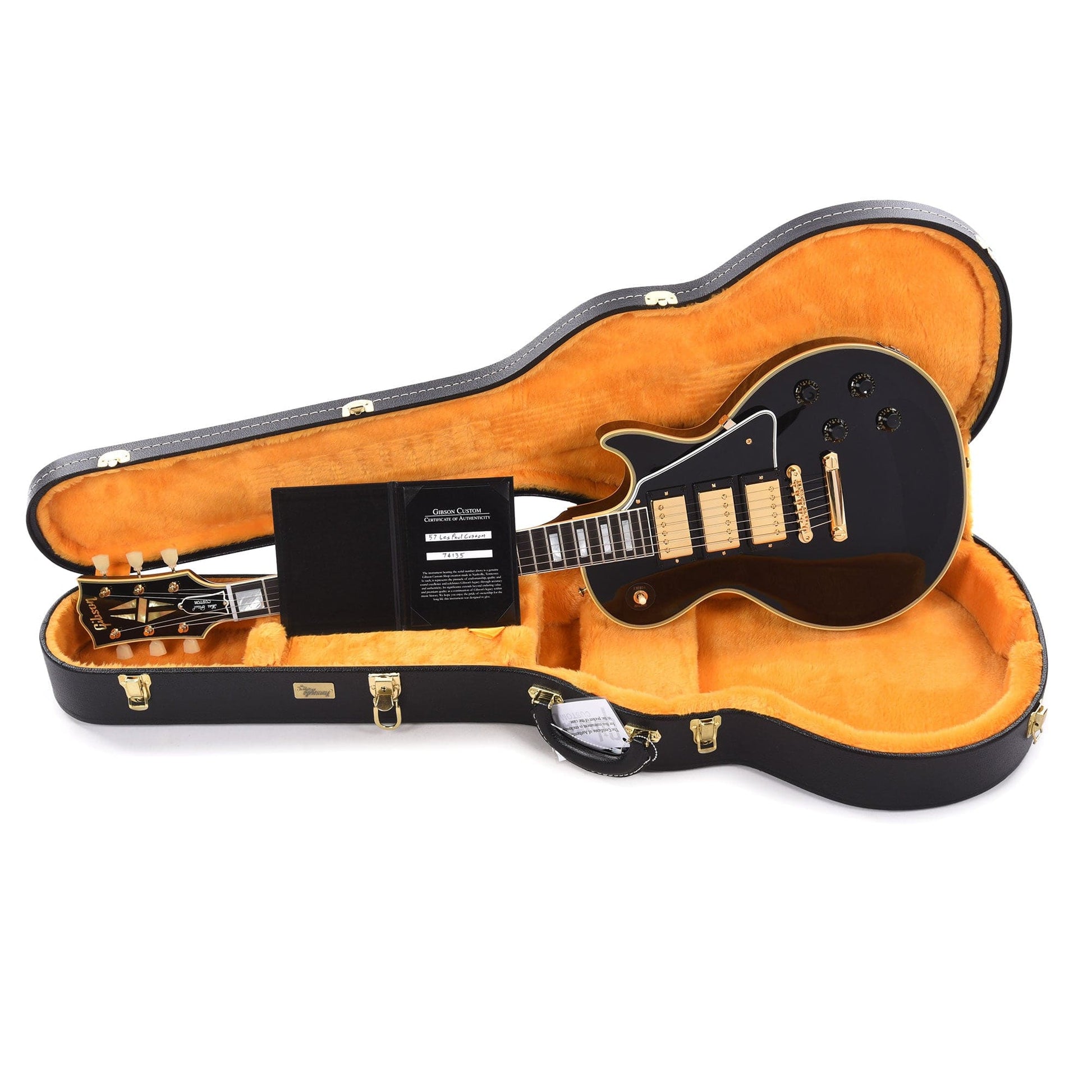 Gibson Custom Shop 1957 Les Paul Custom 3-Pickup Ebony Gloss Electric Guitars / Solid Body