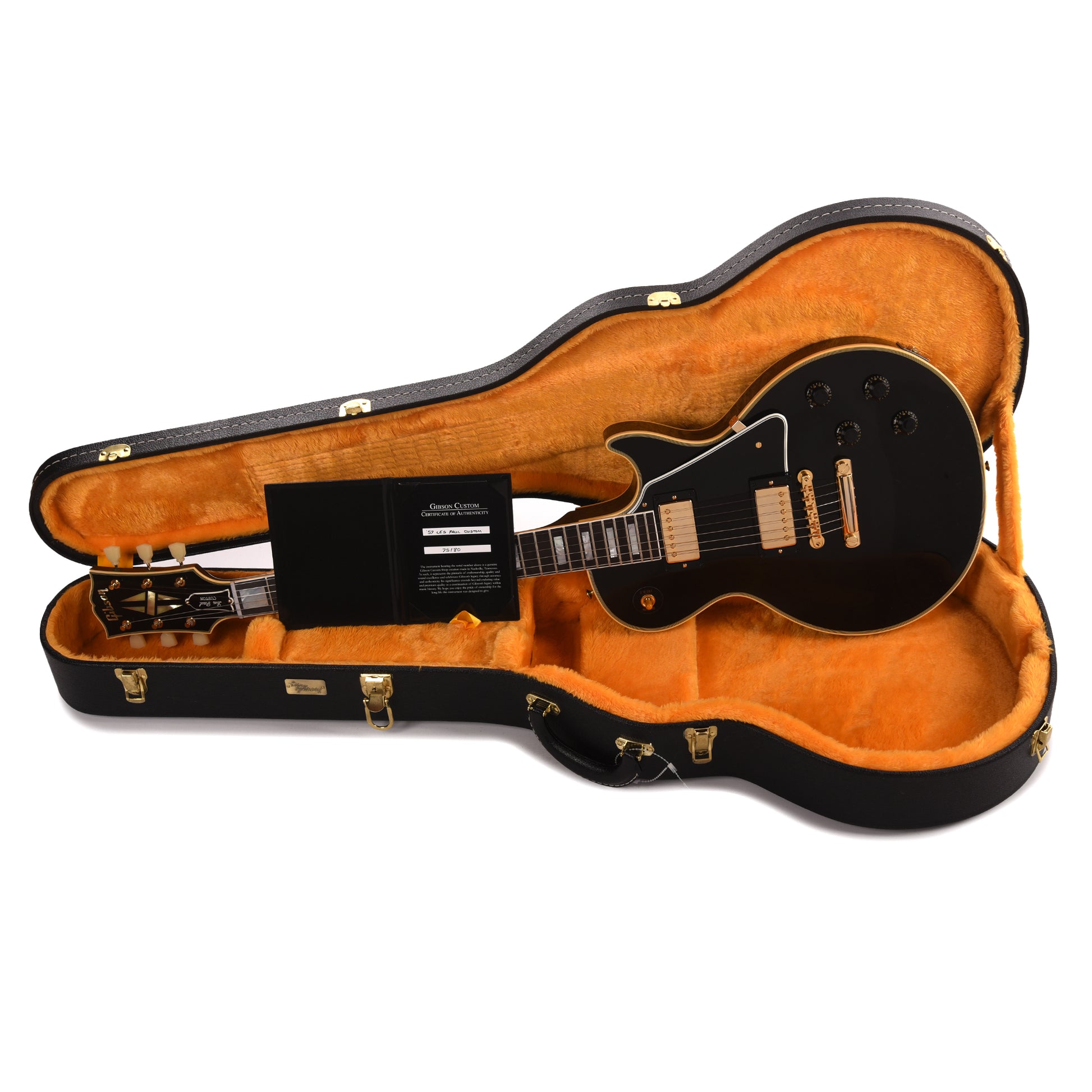 Gibson Custom Shop 1957 Les Paul Custom Reissue 2-Pickup Ebony VOS Electric Guitars / Solid Body