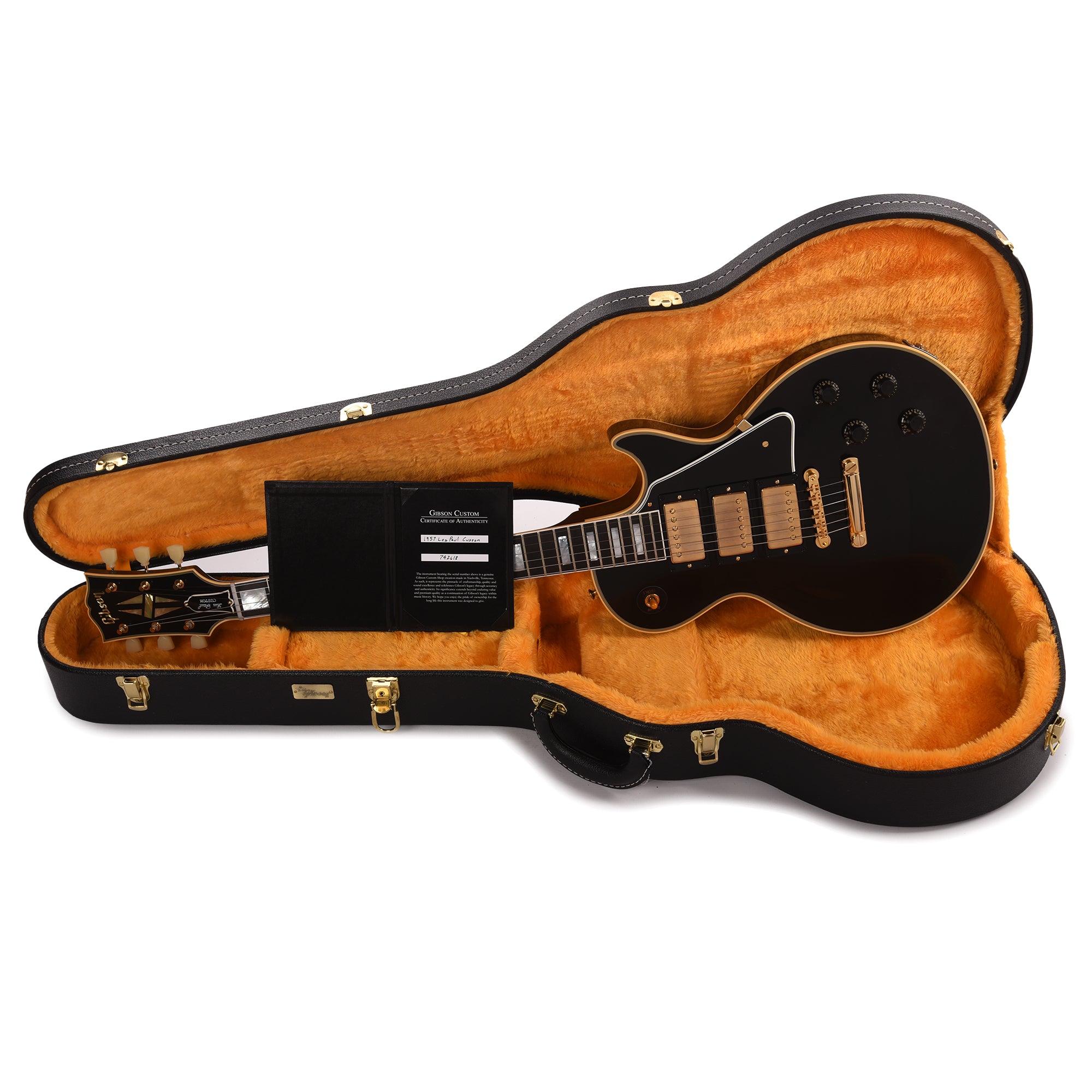 Gibson Custom Shop 1957 Les Paul Custom Reissue 3-Pickup Ebony VOS Electric Guitars / Solid Body