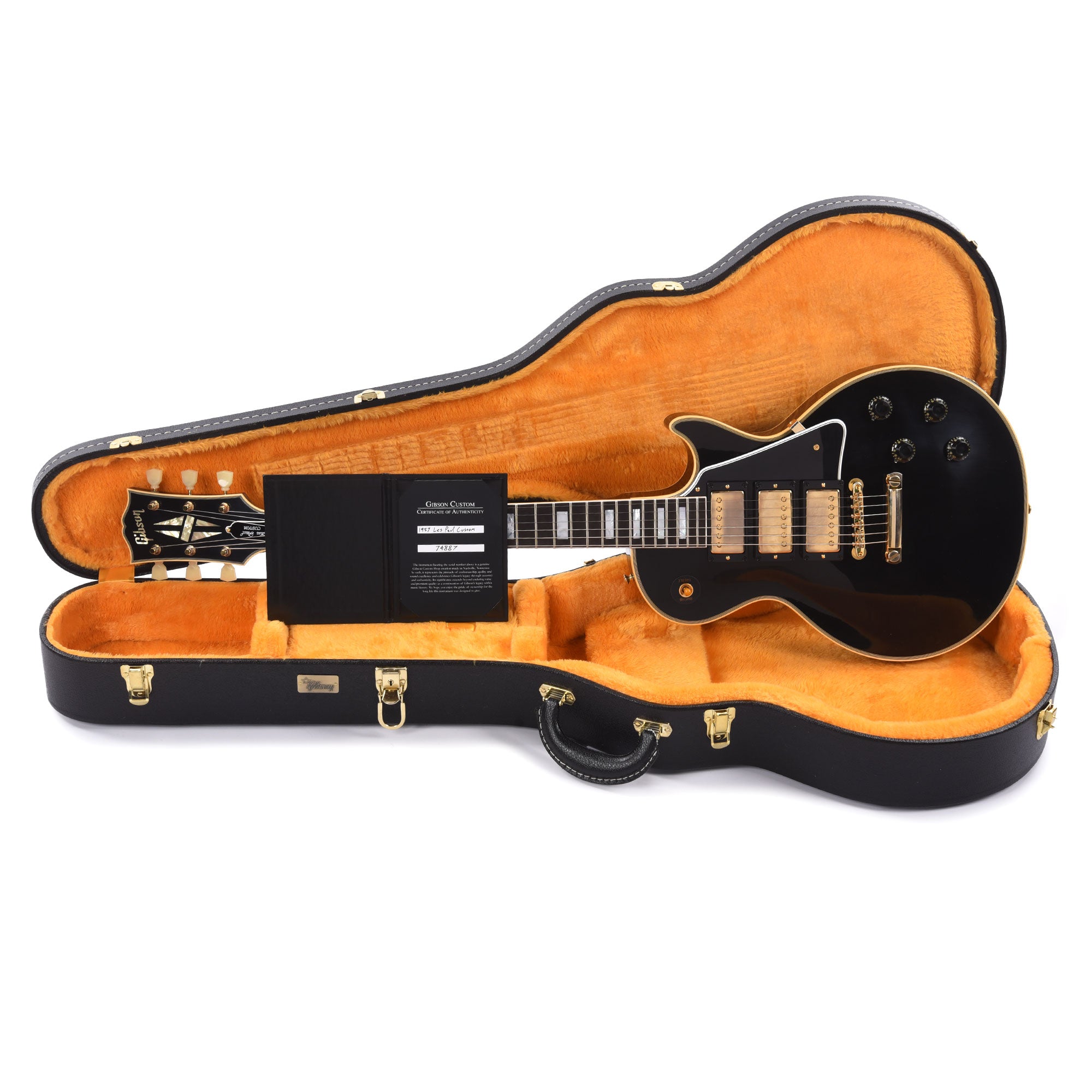 Gibson Custom Shop 1957 Les Paul Custom Reissue 3-Pickup Ebony VOS Electric Guitars / Solid Body