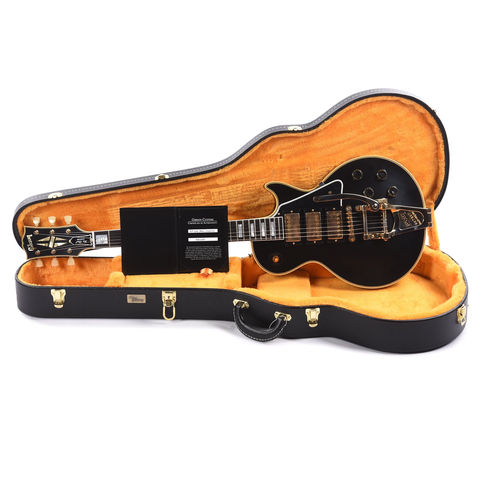 Gibson Custom Shop 1957 Les Paul Custom Reissue 3-Pickup Ebony VOS w/Bigsby Electric Guitars / Solid Body