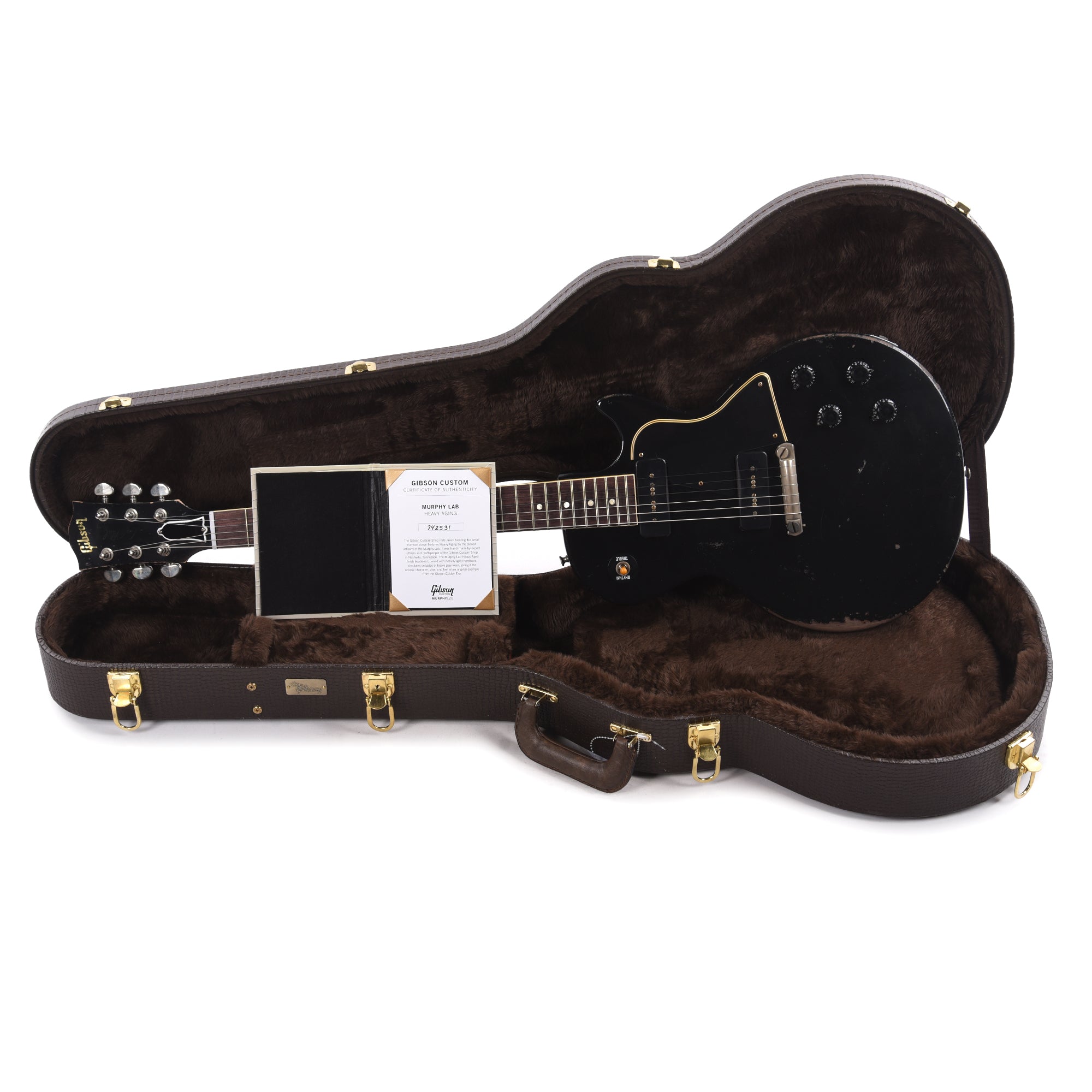Gibson Custom Shop 1957 Les Paul Special Single Cut Antique Ebony Murphy Lab Heavy Aged Electric Guitars / Solid Body
