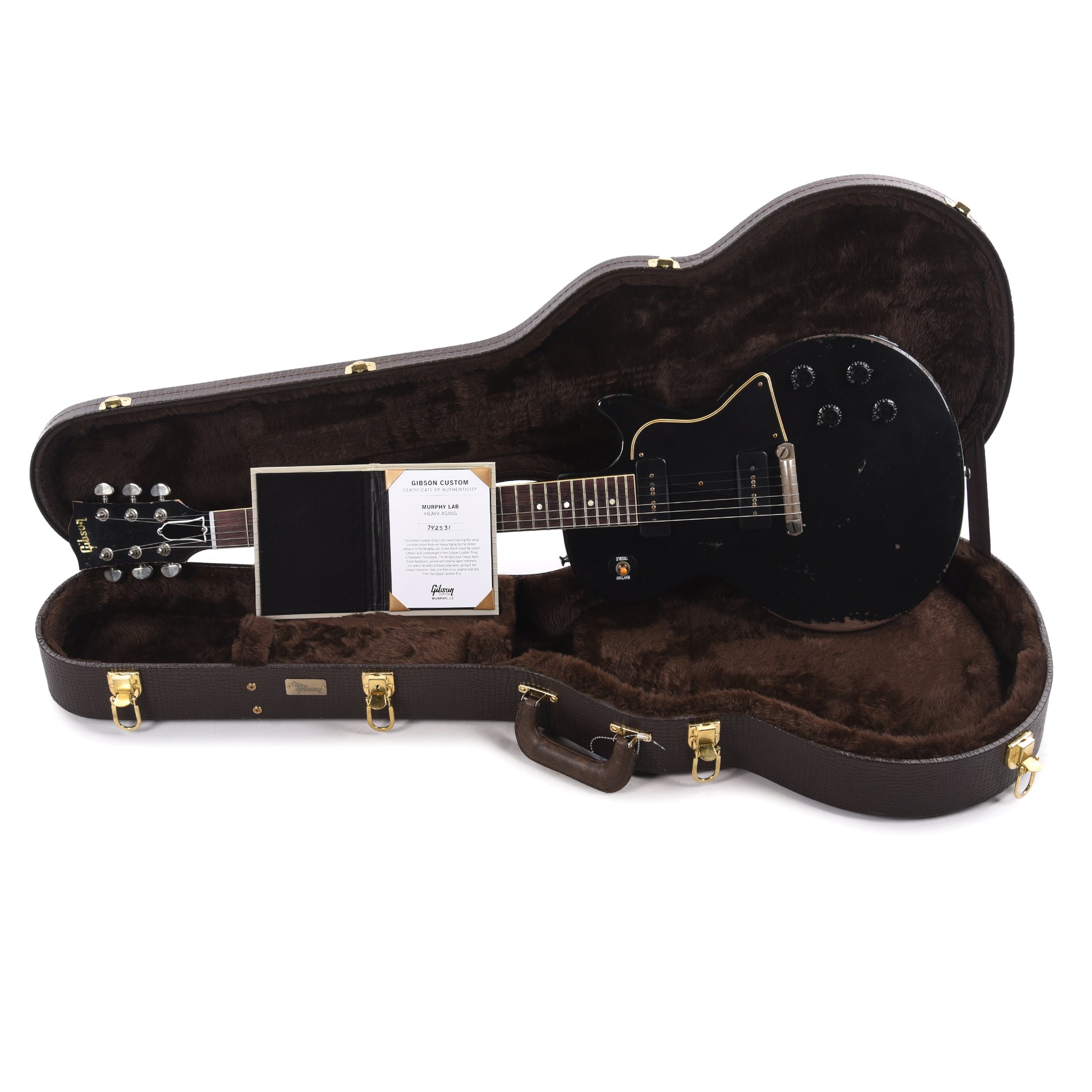 Gibson Custom Shop 1957 Les Paul Special Single Cut Antique Ebony Murphy Lab Heavy Aged Electric Guitars / Solid Body