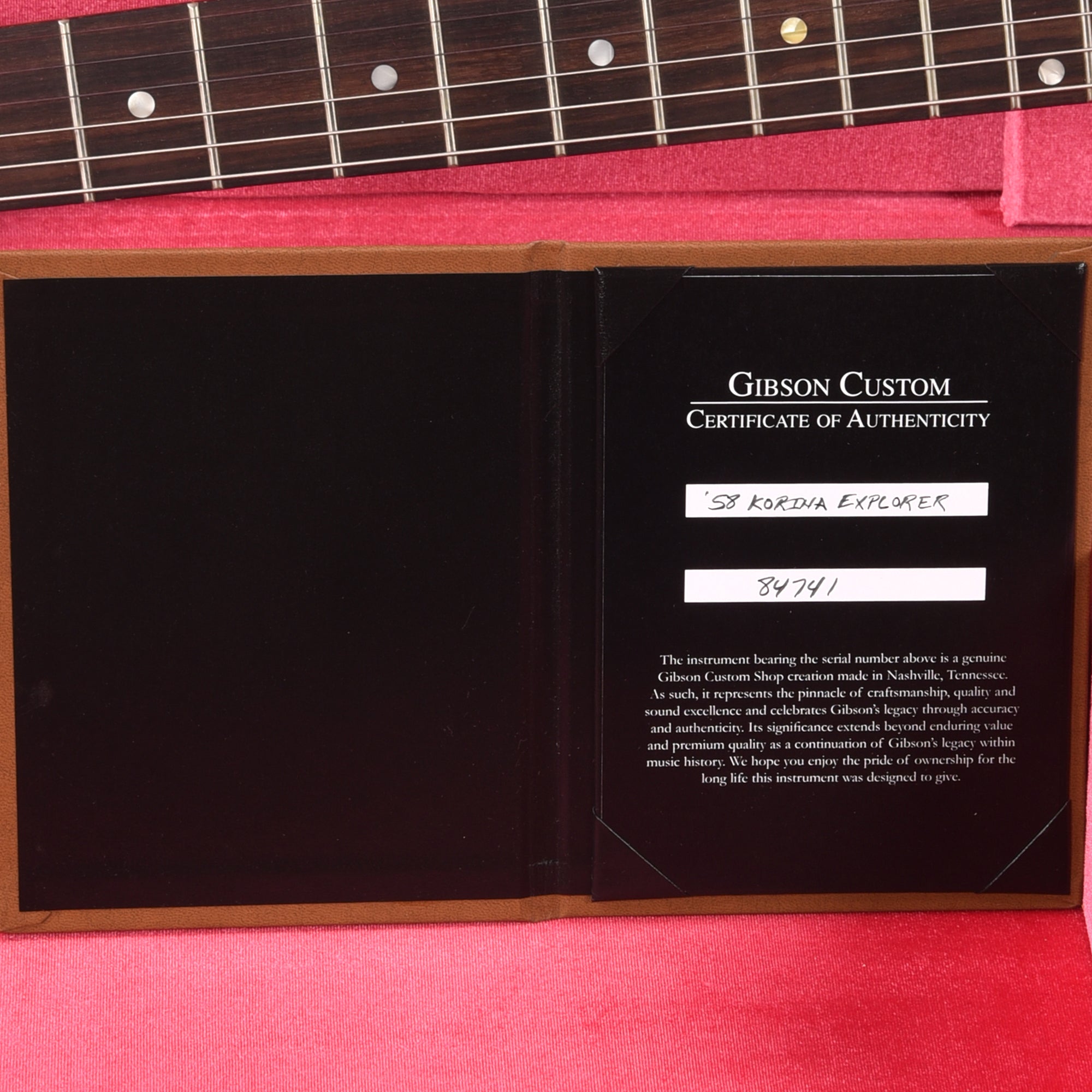 Gibson Custom Shop 1958 Korina Explorer Reissue Natural w/Black Pickguard Electric Guitars / Solid Body