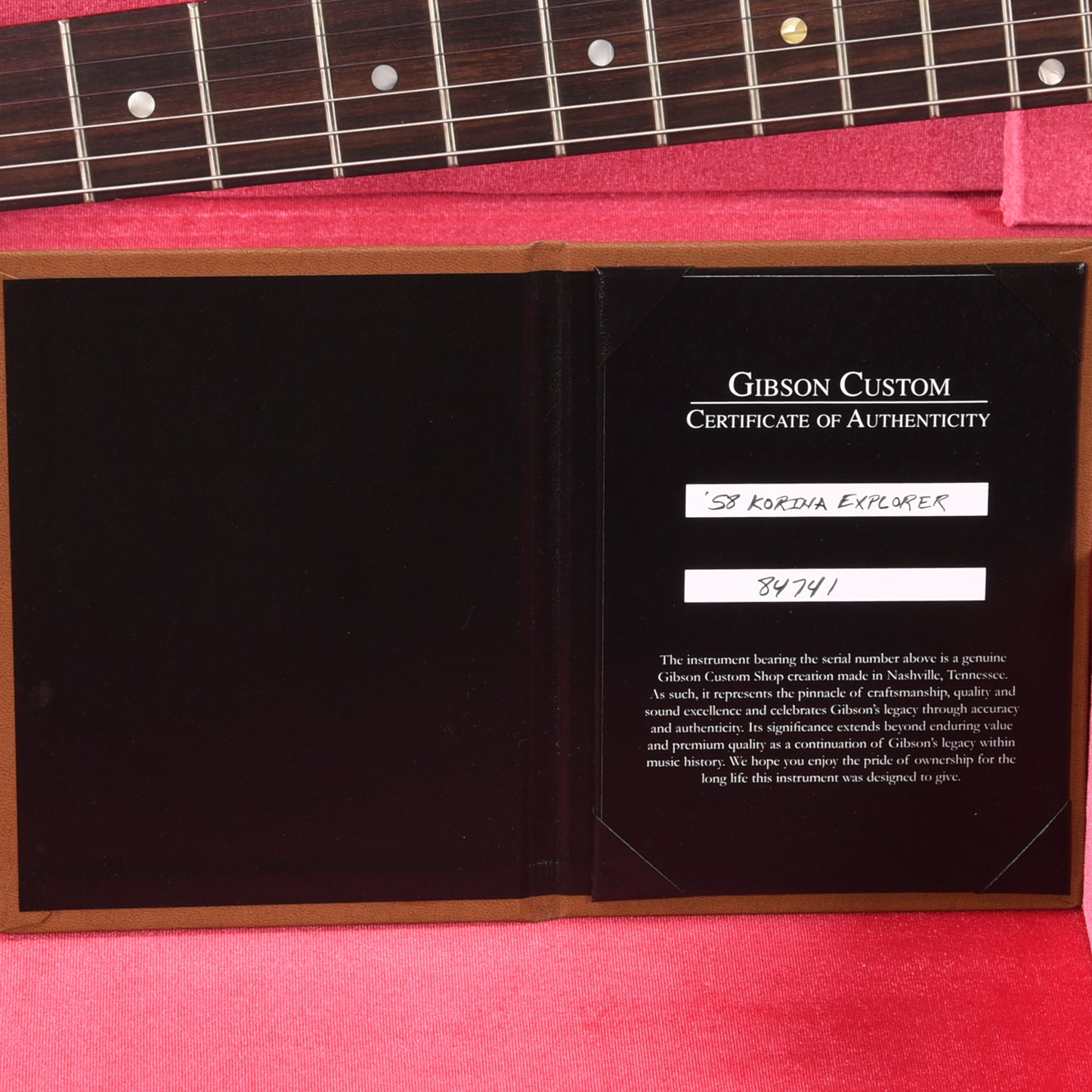 Gibson Custom Shop 1958 Korina Explorer Reissue Natural w/Black Pickguard Electric Guitars / Solid Body