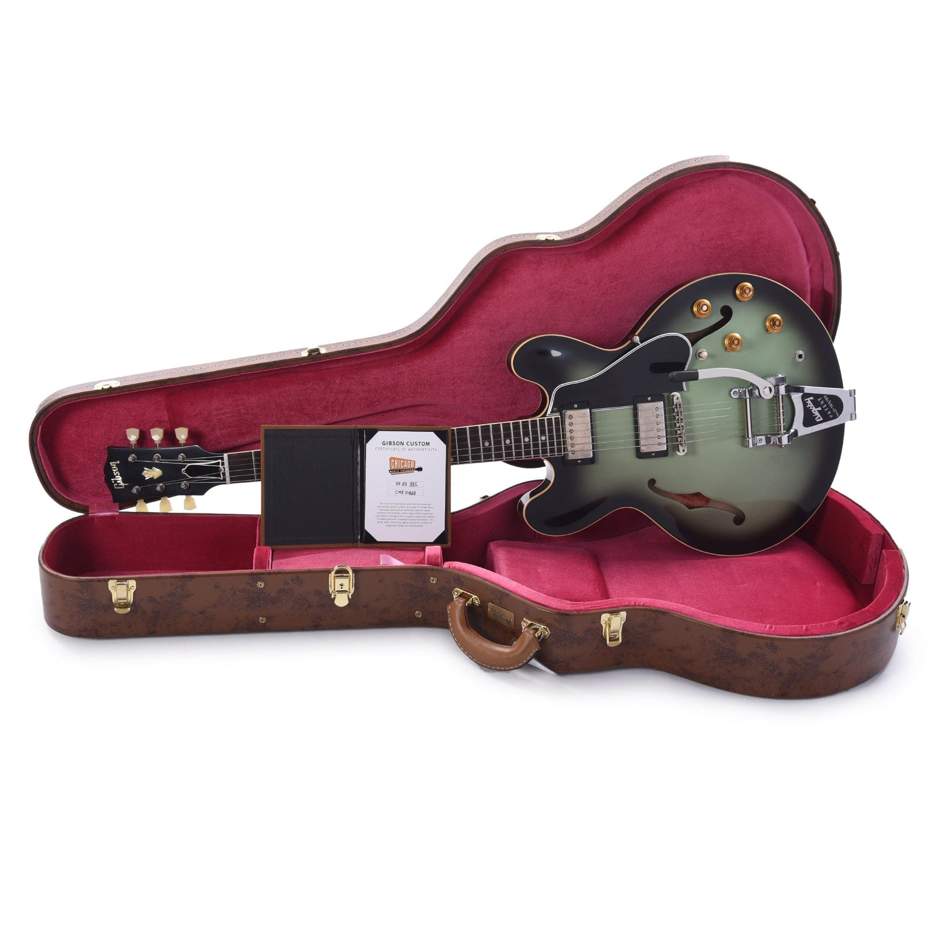 Gibson Custom Shop 1959 ES-335 Reissue "CME Spec" Antique Green Burst VOS w/Bigsby Electric Guitars / Solid Body